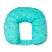 Breast Feeding & Nursing Pillow with Buckle Adjustment with support button and also used as a pregnancy pillow 100% Organic Cotton - Alphabets green babee D