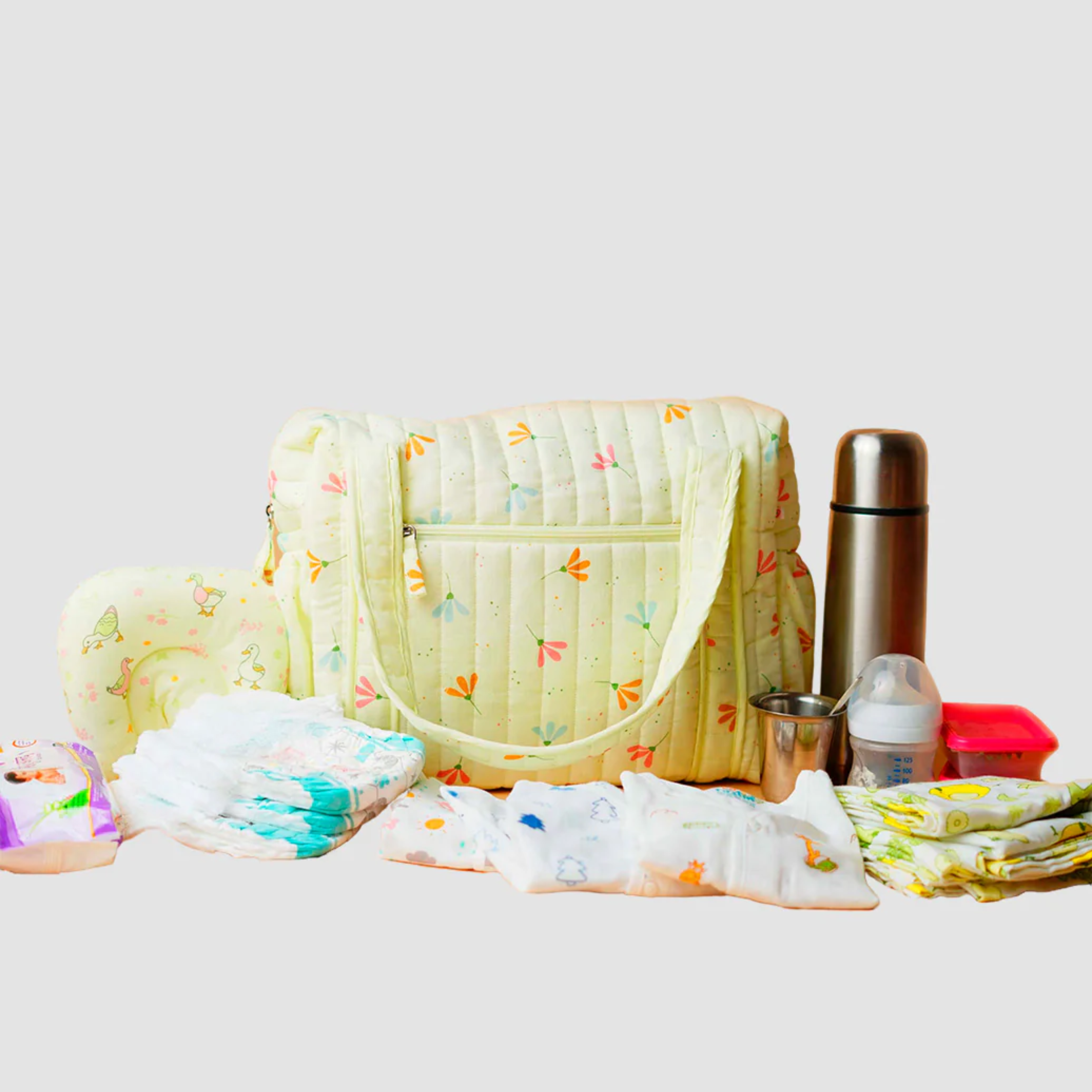 Premium Muslin Diaper Bag for Moms – Soft Cotton Baby Travel Bag with Multiple Compartments, Lightweight Maternity Tote for Newborn Essentials, Stylish & Washable