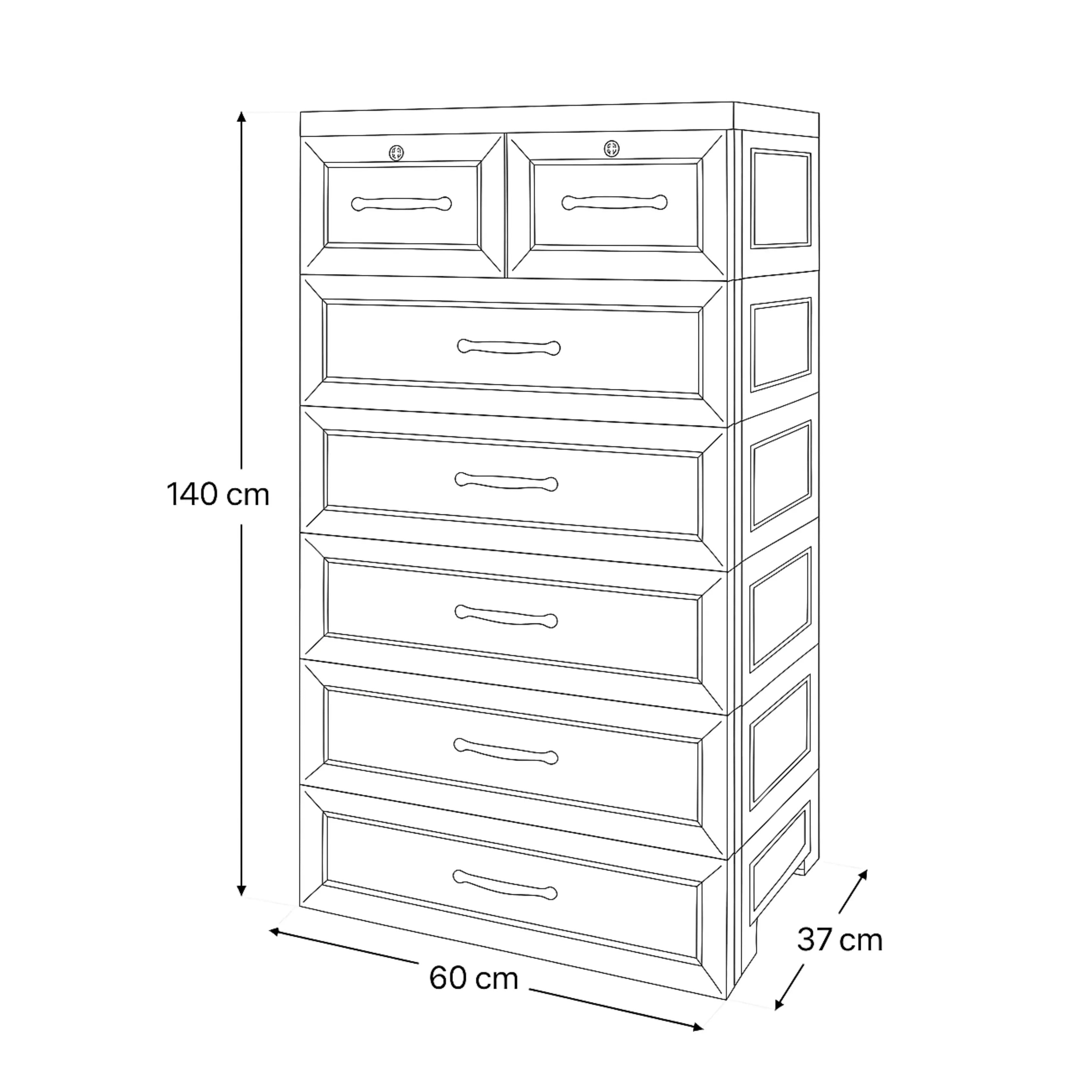 Yellow  Colour Kids Wardrobe / Storage Cabinet / Portable Almirah with Drawers & Convertible (Material Plastic) babee D