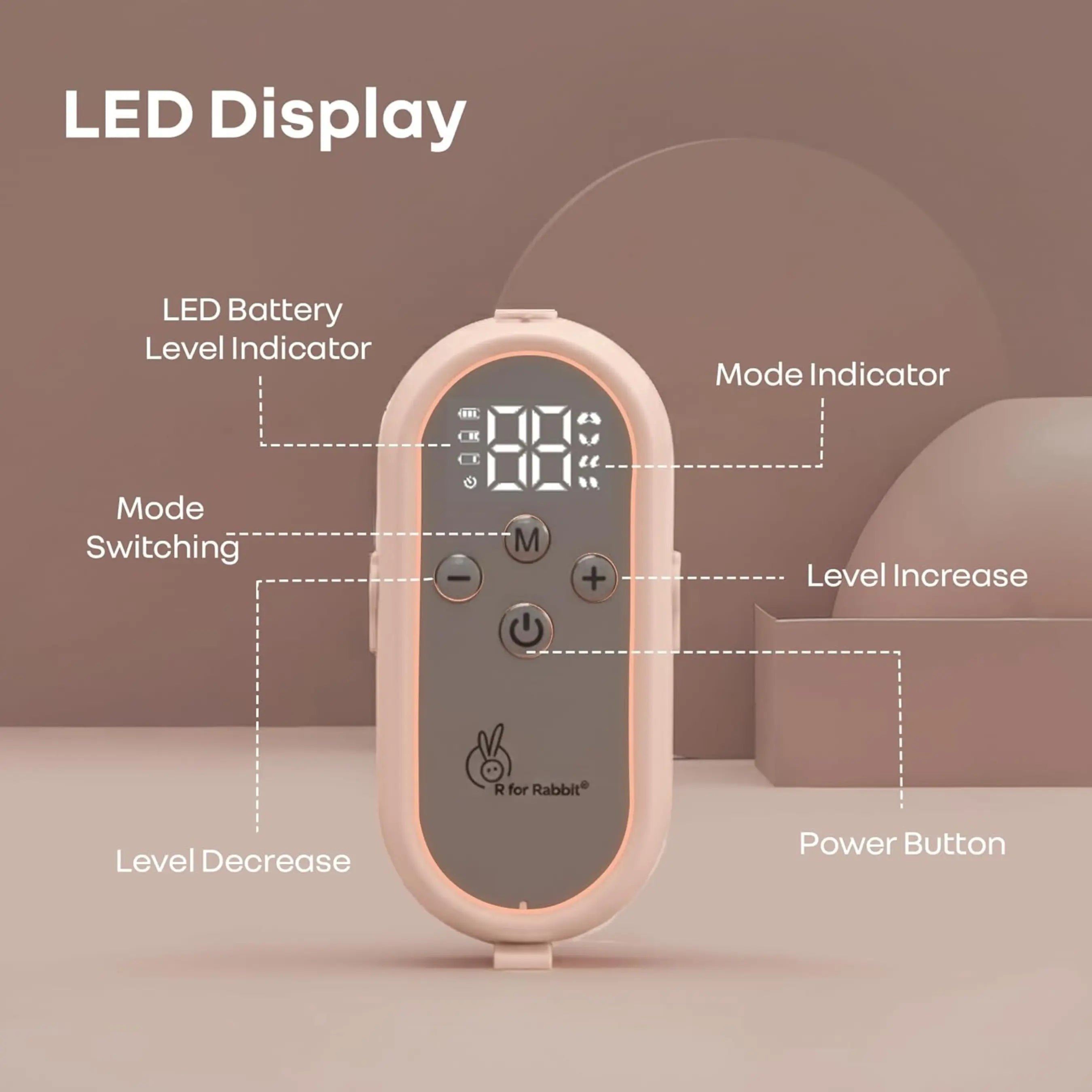 R for Rabbit Lactella Duo Electric Breast Pump Four Modes & Nine Levels of Pumping Anti-Backflow System Rechargeable Lightweight & Portable Milk Pump for Breastfeeding Mothers (Peach) R for Rabbit