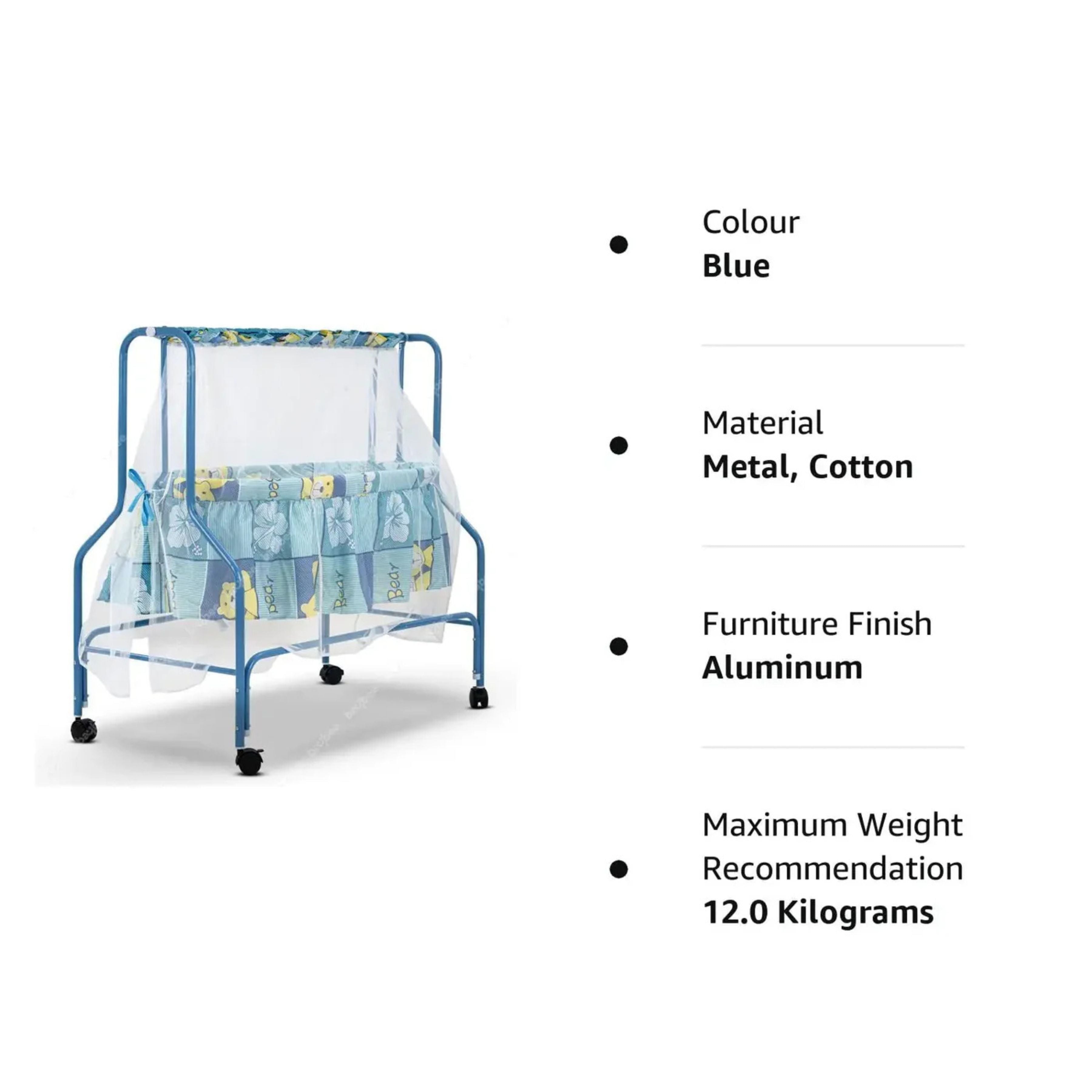 Baybee Enchant Baby Swing Cradle for Baby – Baby Cradle Swing Jhula with Mosquito Net & Wheels | Newborn to 12 Months