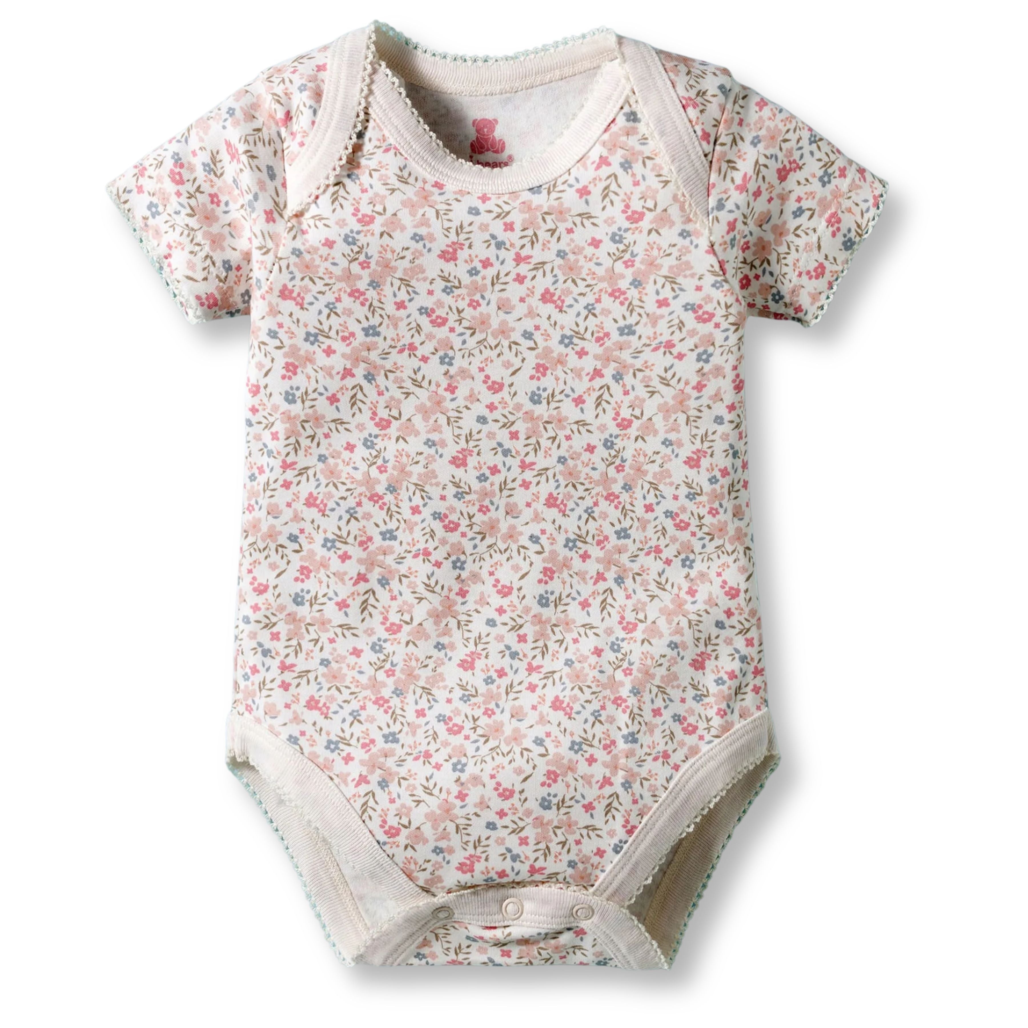 I Bears Interlock Knit Half Sleeves Onesies Combo Pack of 3 | Soft Cotton Baby Bodysuit for Newborns & Infants | Comfortable Daily Wear