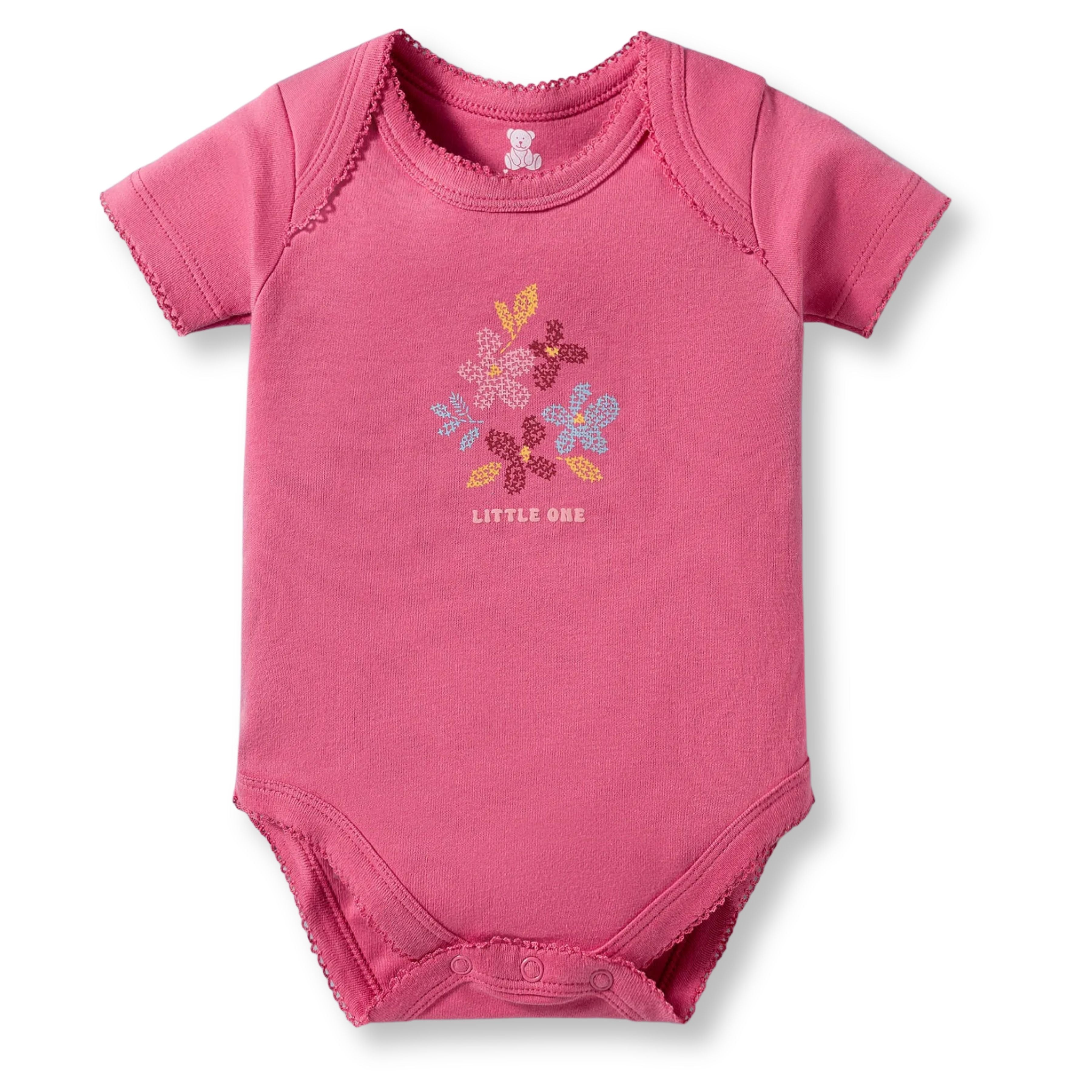 I Bears Interlock Knit Half Sleeves Onesies for Baby | Soft Cotton Baby Bodysuit for Newborns & Infants | Comfortable Daily Wear