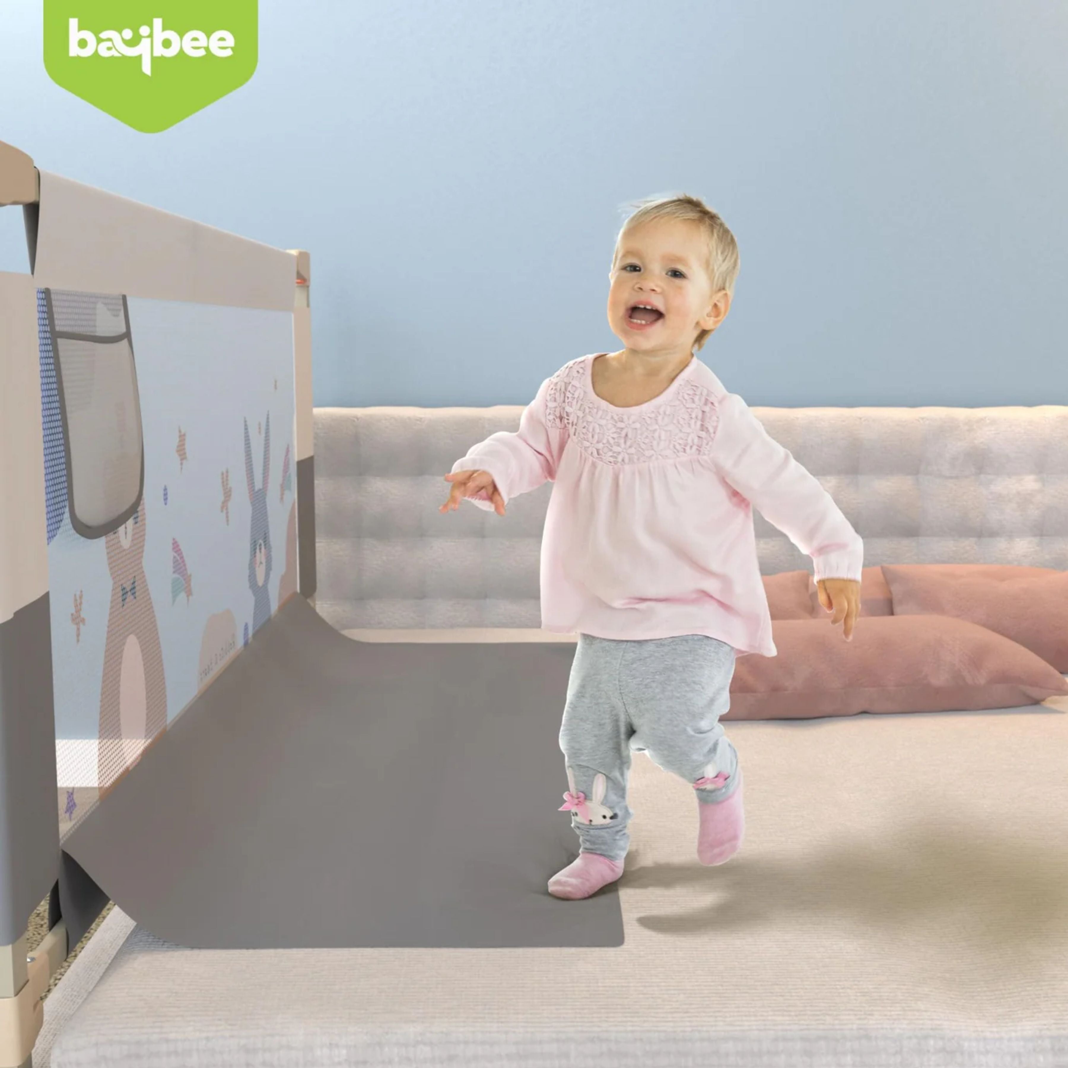Baby Bed Rail Guard for Toddlers Safety (180 x 80 cm) – Foldable Bed Safety Guard with Breathable Mesh, Strong Frame & Easy Installation for Kids Protection