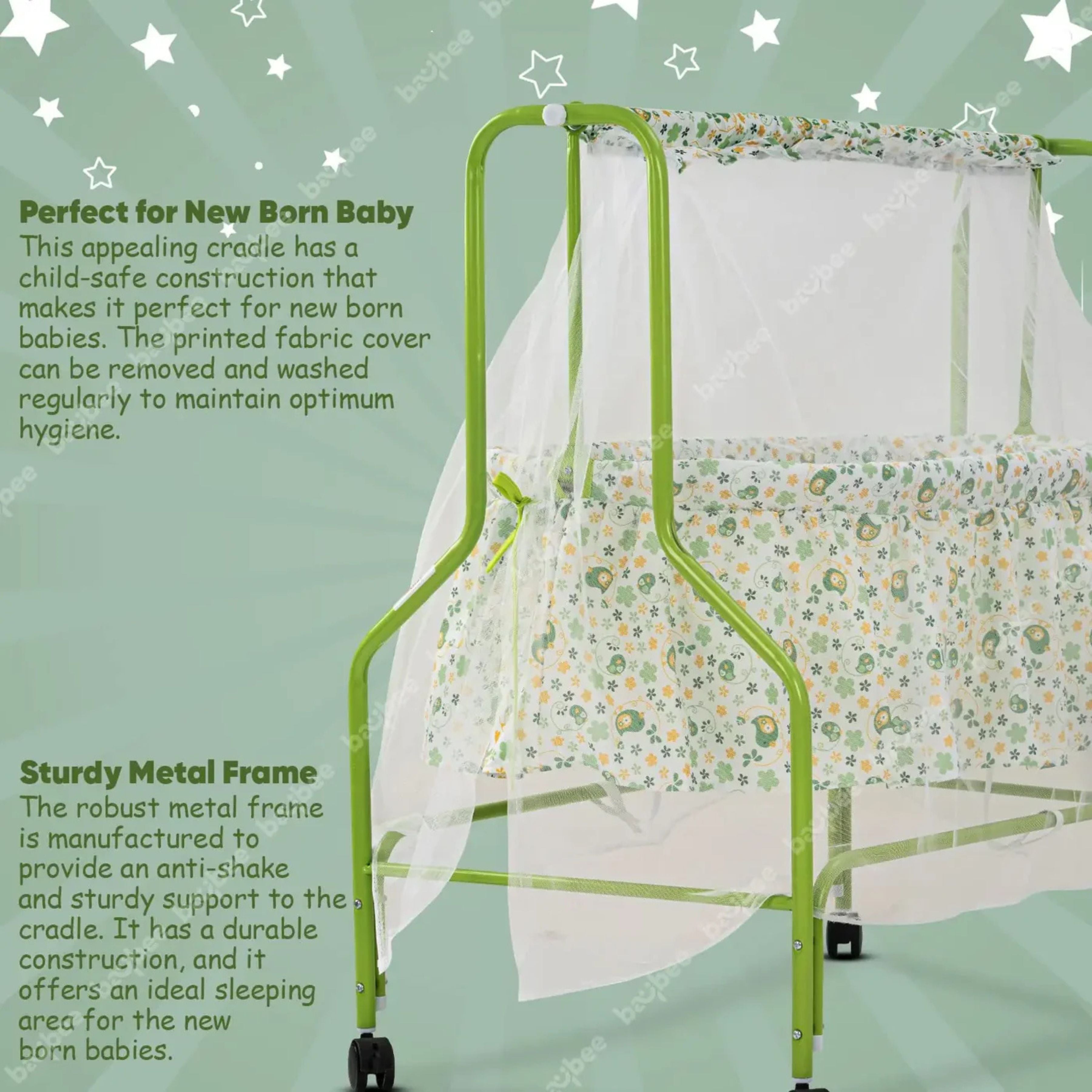 Baybee Enchant Baby Swing Cradle for Baby – Baby Cradle Swing Jhula with Mosquito Net & Wheels | Newborn to 12 Months