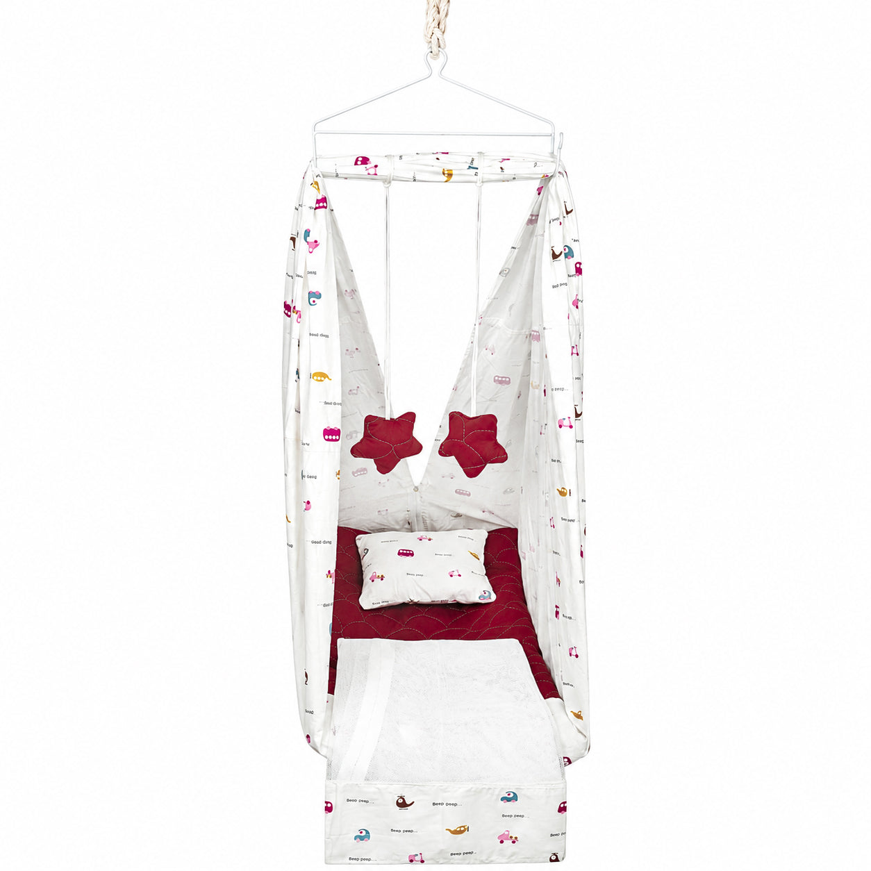 Premium Baby Cradle Swing with Mosquito Net & Soft Mattress | Hanging Baby Jhula for Newborns