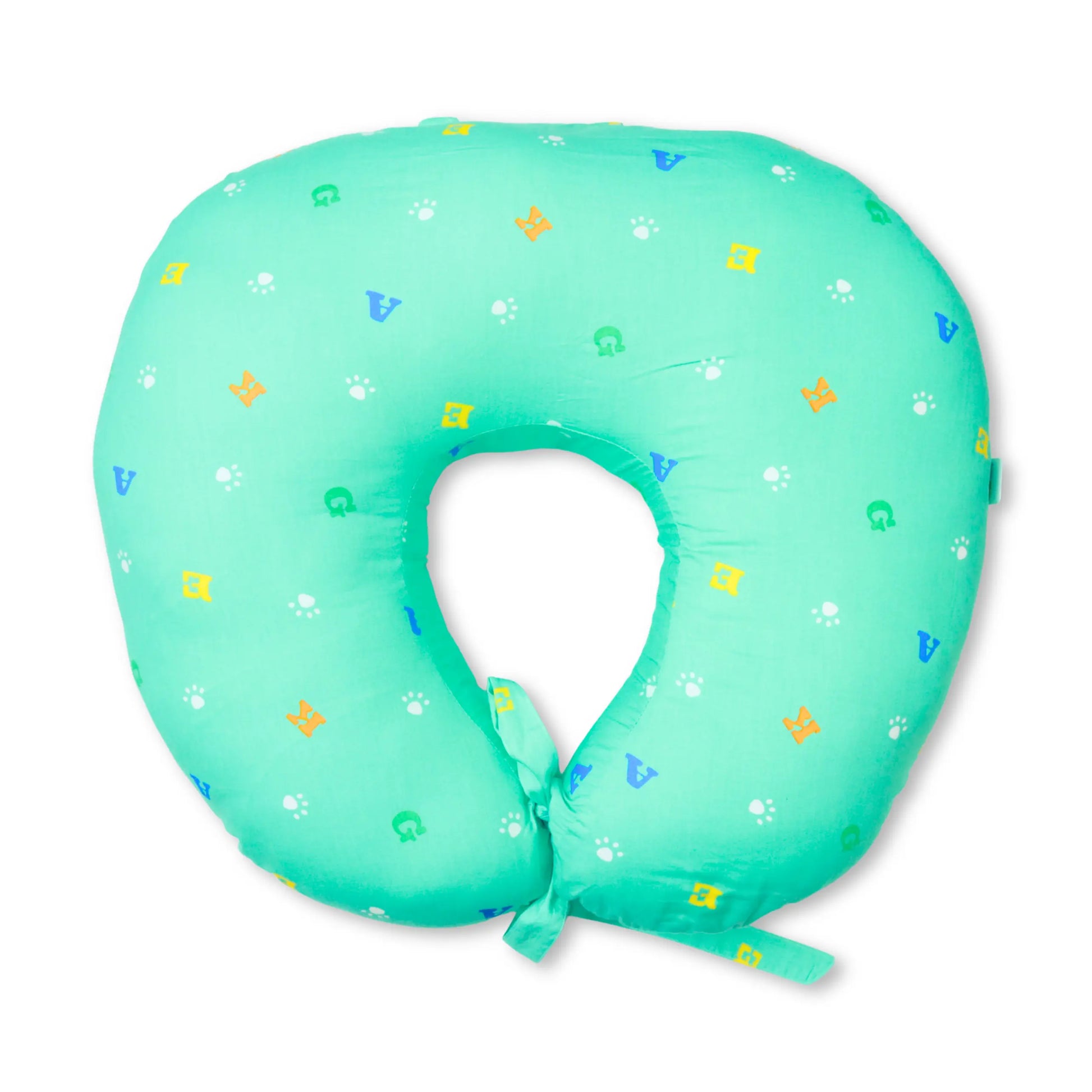 Breast Feeding & Nursing Pillow with Buckle Adjustment, 100% Organic Cotton - Green babee D