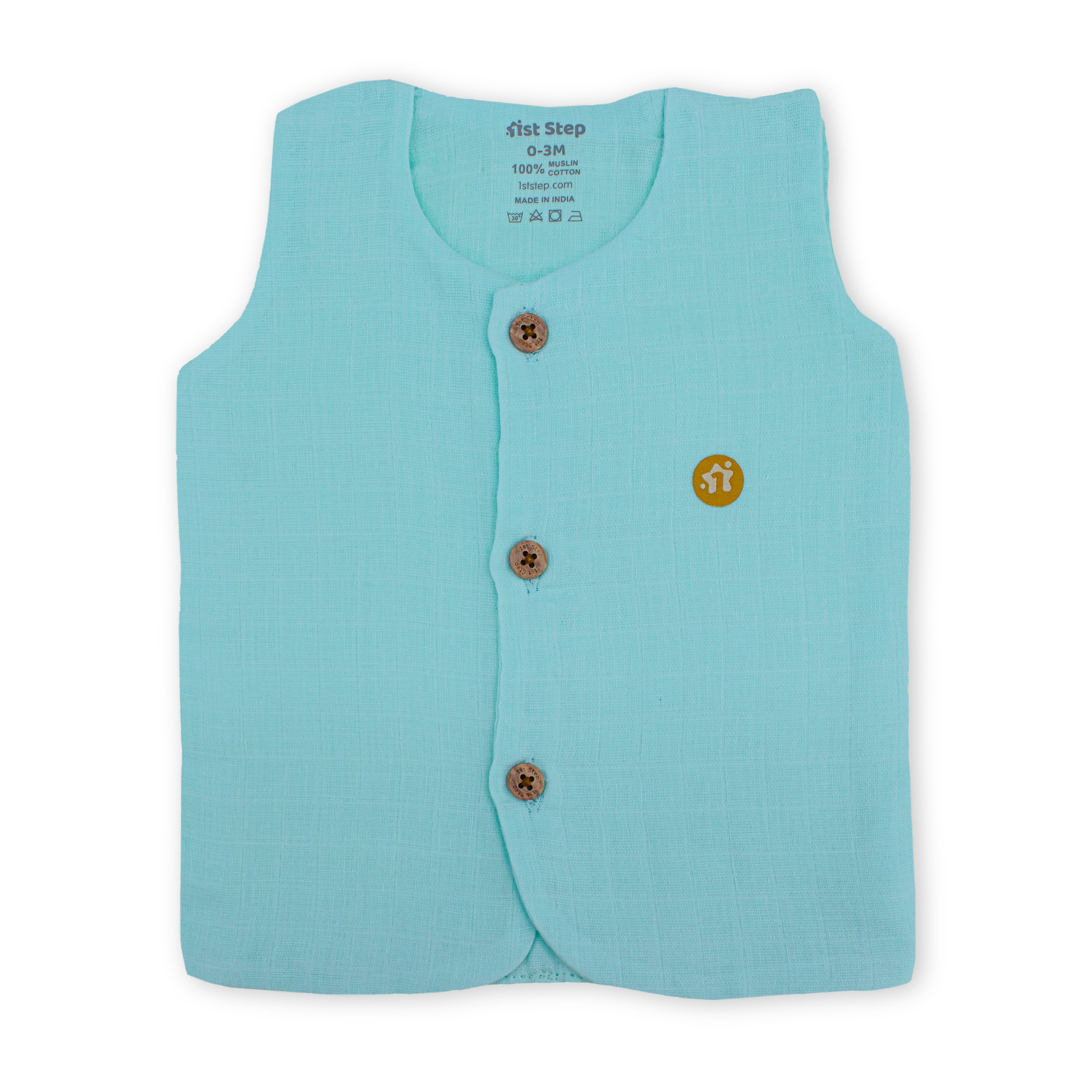 Muslin Button Type Jablas for Babies | 4 Layer Muslin Front Button Baby Top