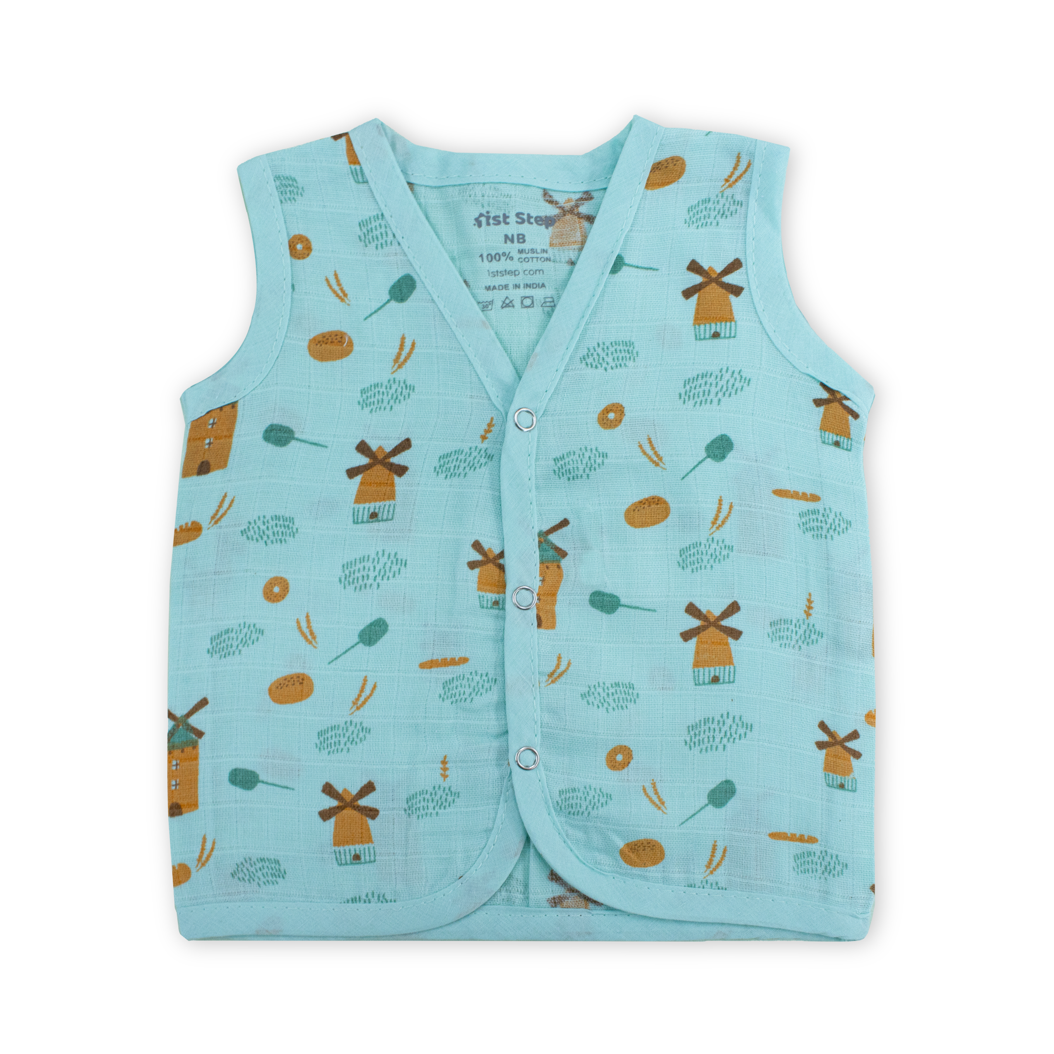 Muslin Button Type Jablas | Muslin Front Button Top For Babies