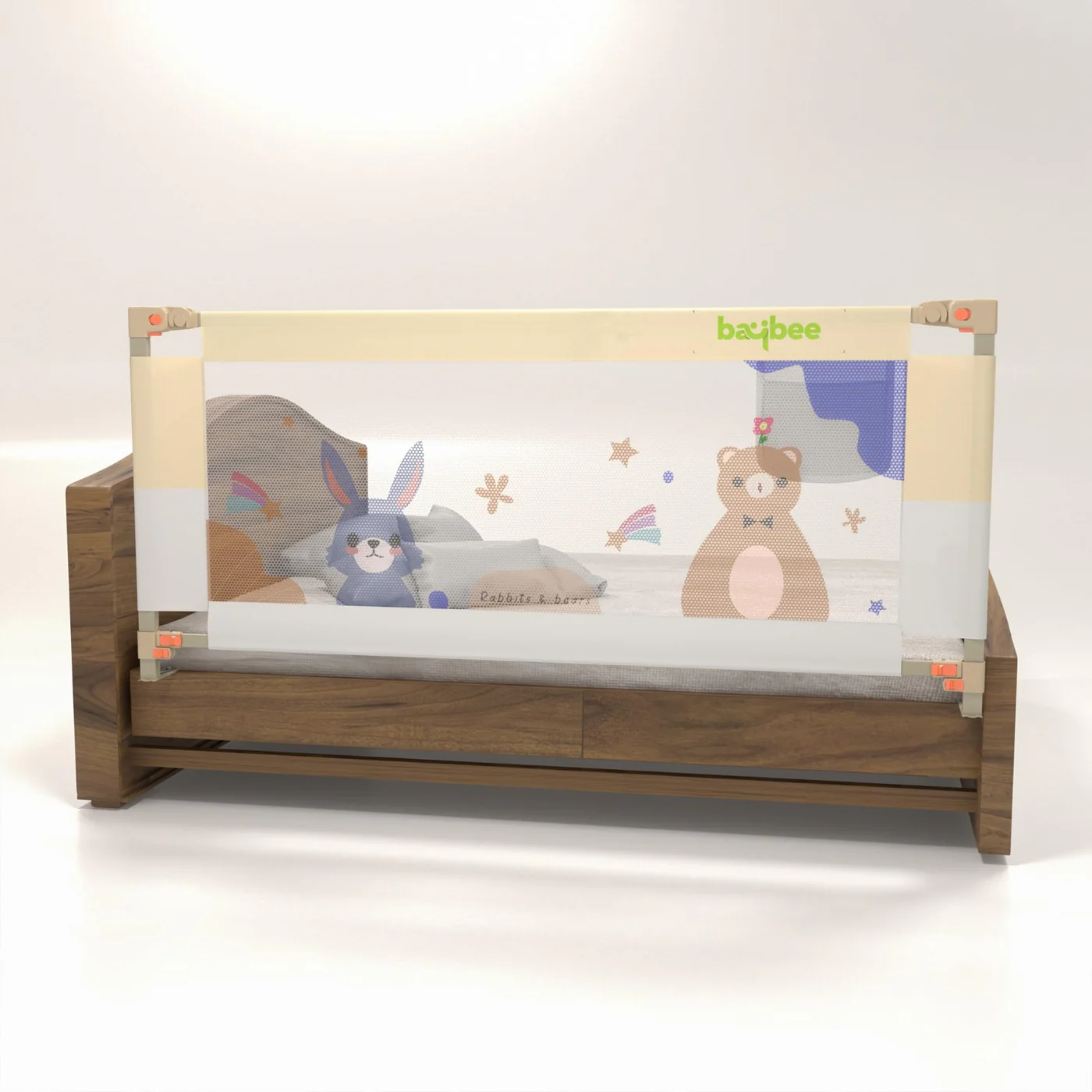 Baby Bed Rail Guard Foldable & Portable Safety Protector (200 x 80 cm) – Toddler Bed Safety Guard with Breathable Mesh, Strong Frame & Easy Installation for Kids