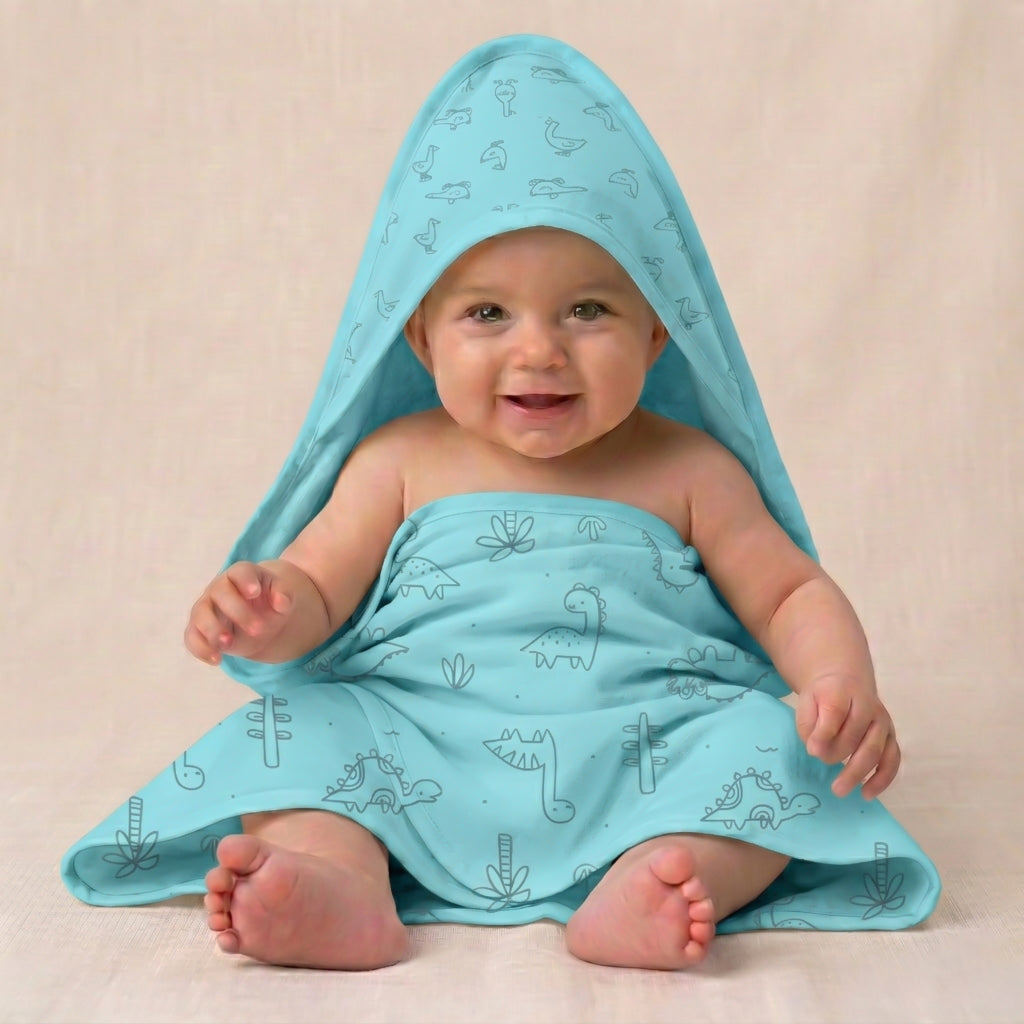 Baby Hooded Towel Cotton 70x70 cm – Soft & Absorbent Newborn Bath Towel with Hood | Gentle, Skin-Friendly & Quick Dry