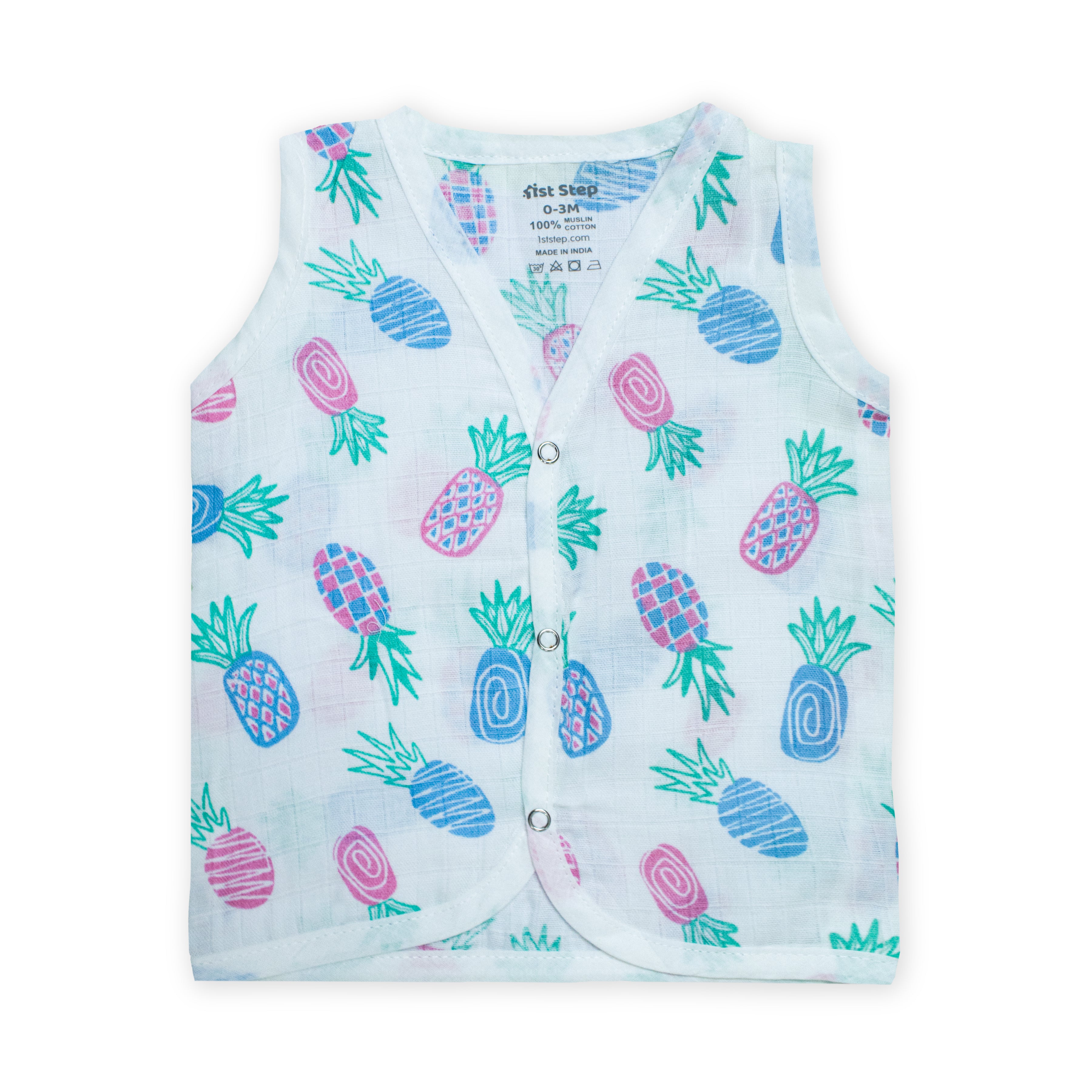 Muslin Button Type Jablas | Muslin Front Button Top For Babies