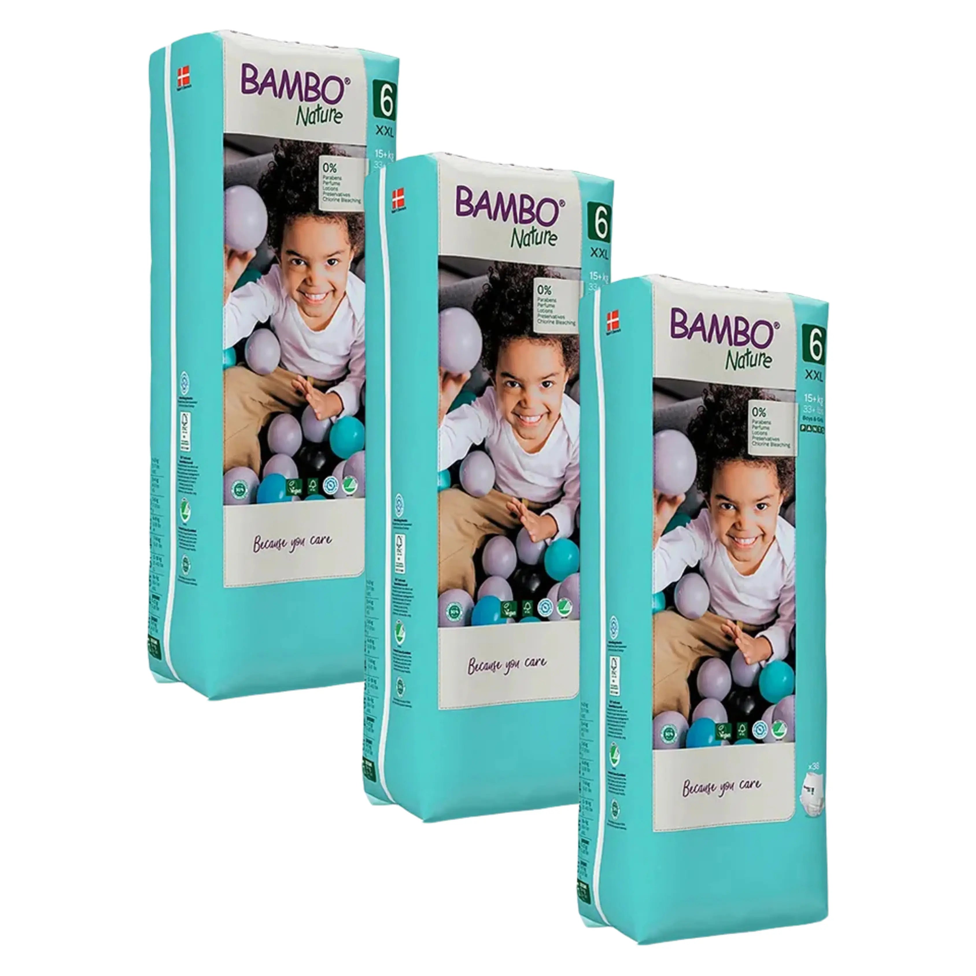Bambo Nature Diapers Pant Style (XXL), 38Pcs  Tall Pack - (pack of 3) Bambo Nature