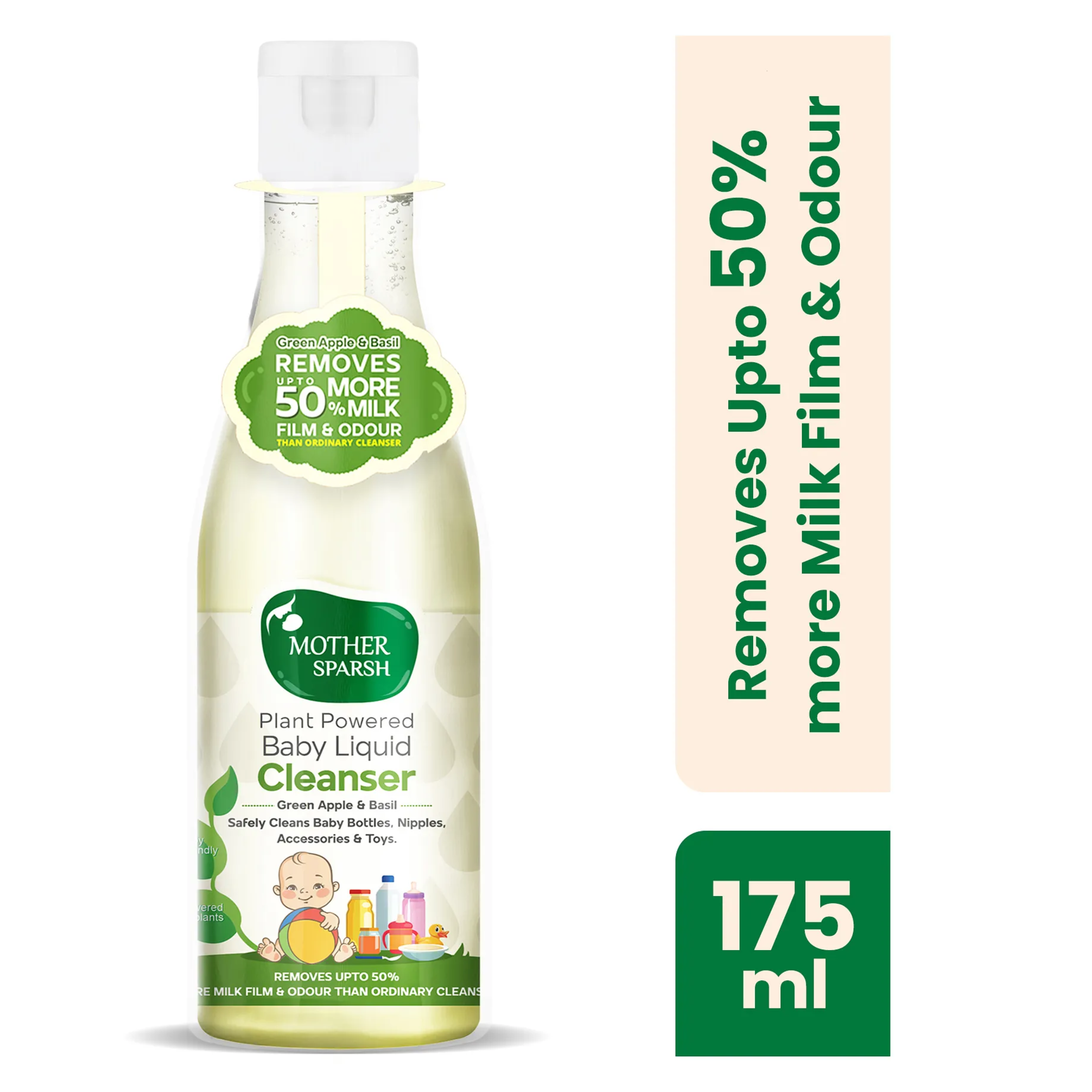 Mother Sparsh Baby Liquid Cleanser 200ml | Natural Plant-Based Bottle & Accessories Cleaner | Safe & Chemical-Free Baby Care