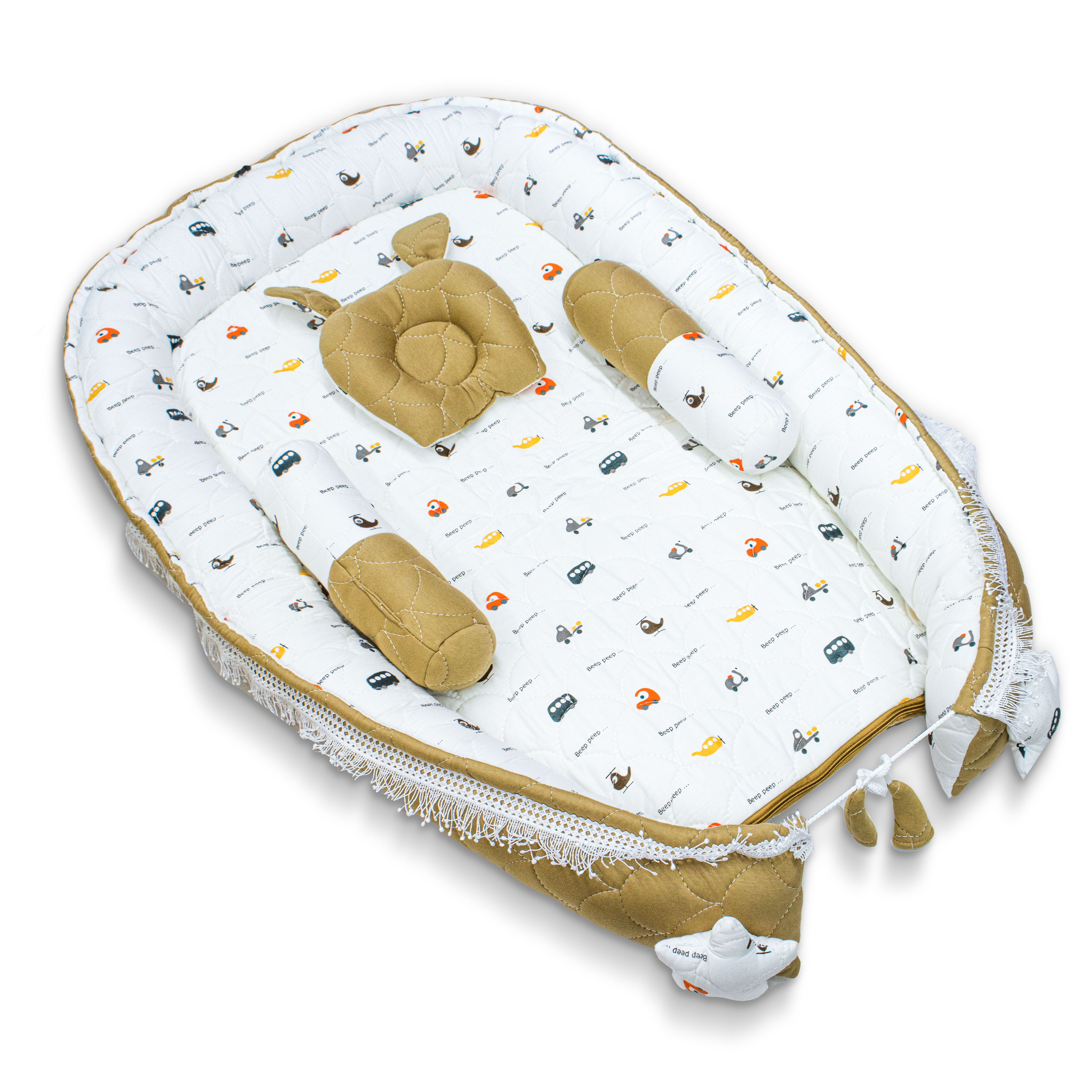 Premium Oval Baby Nest Bed – Soft Cotton Newborn Lounger for Comfortable Naps | Breathable & Cozy