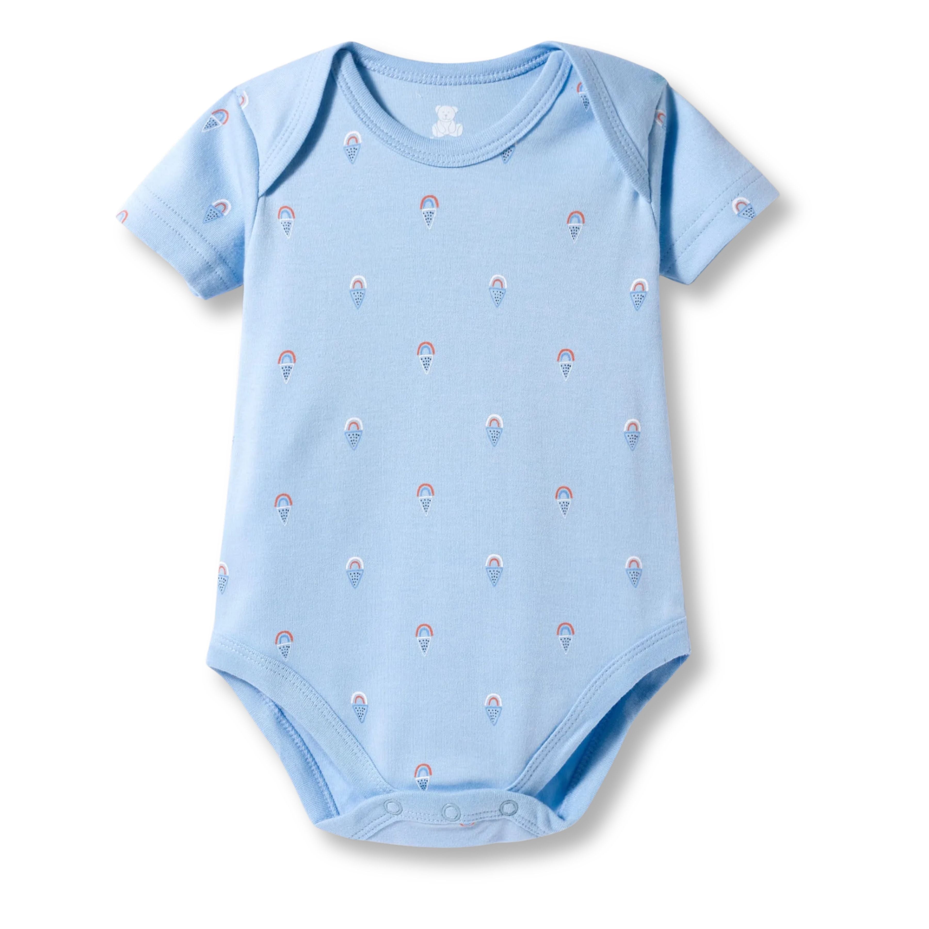 I Bears Interlock Knit Half Sleeves Onesies Combo Pack of 3 | Soft Cotton Baby Bodysuit for Newborns & Infants | Comfortable Daily Wear