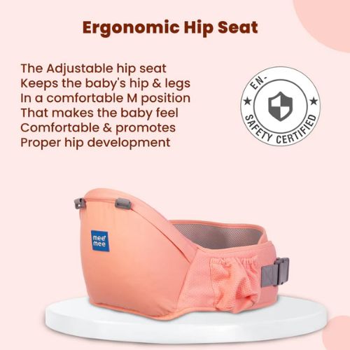 8-in-1 Ergonomic Baby Carrier with Detachable Hip Seat | Convertible Soft Kangaroo Carrier with Lumbar Support | Adjustable Waist Belt | 9–48 Months | Up to 16 kg | Pink