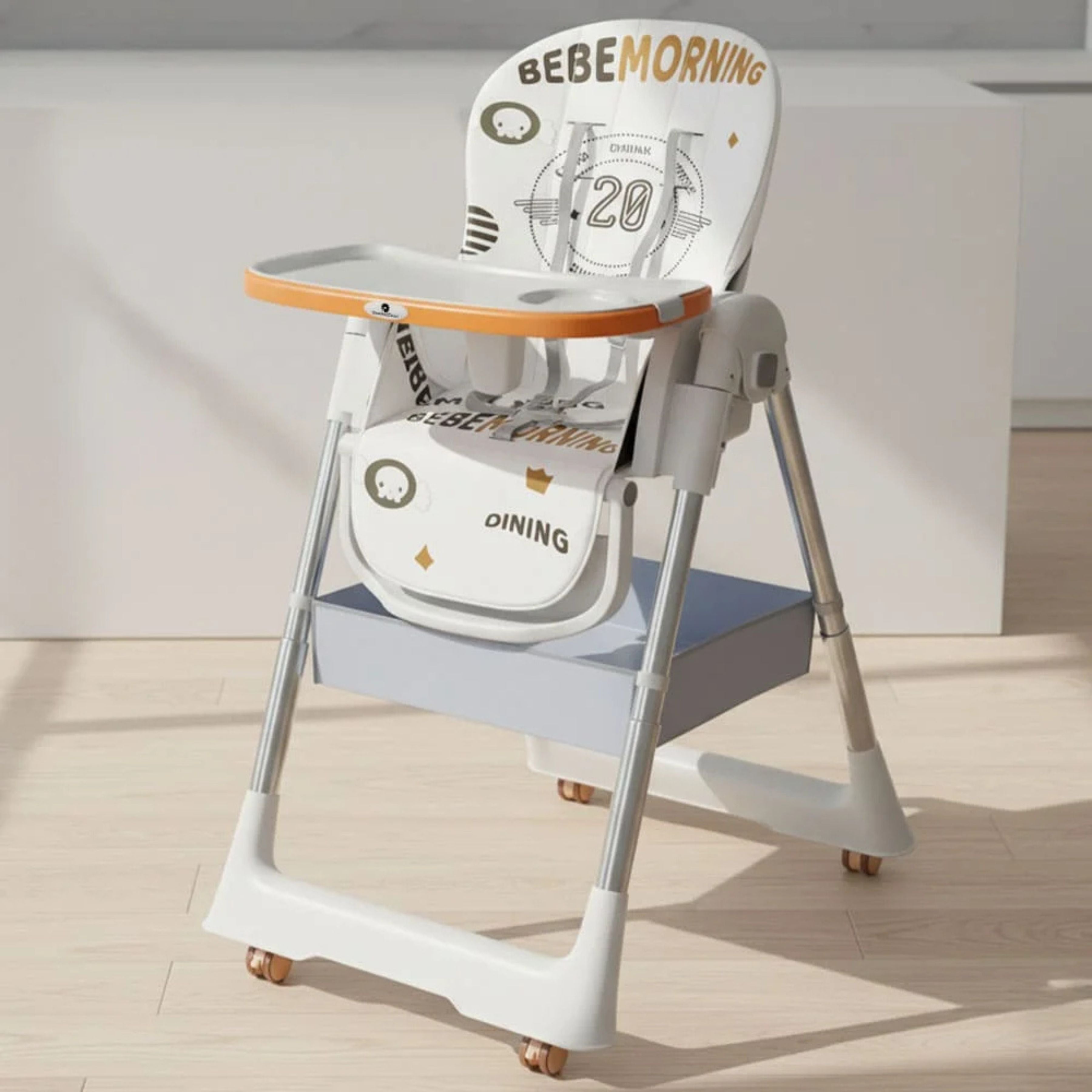 Galaxy Star Baby High Chair for Kids | Adjustable Feeding Chair with Safety Belt & Dining Tray