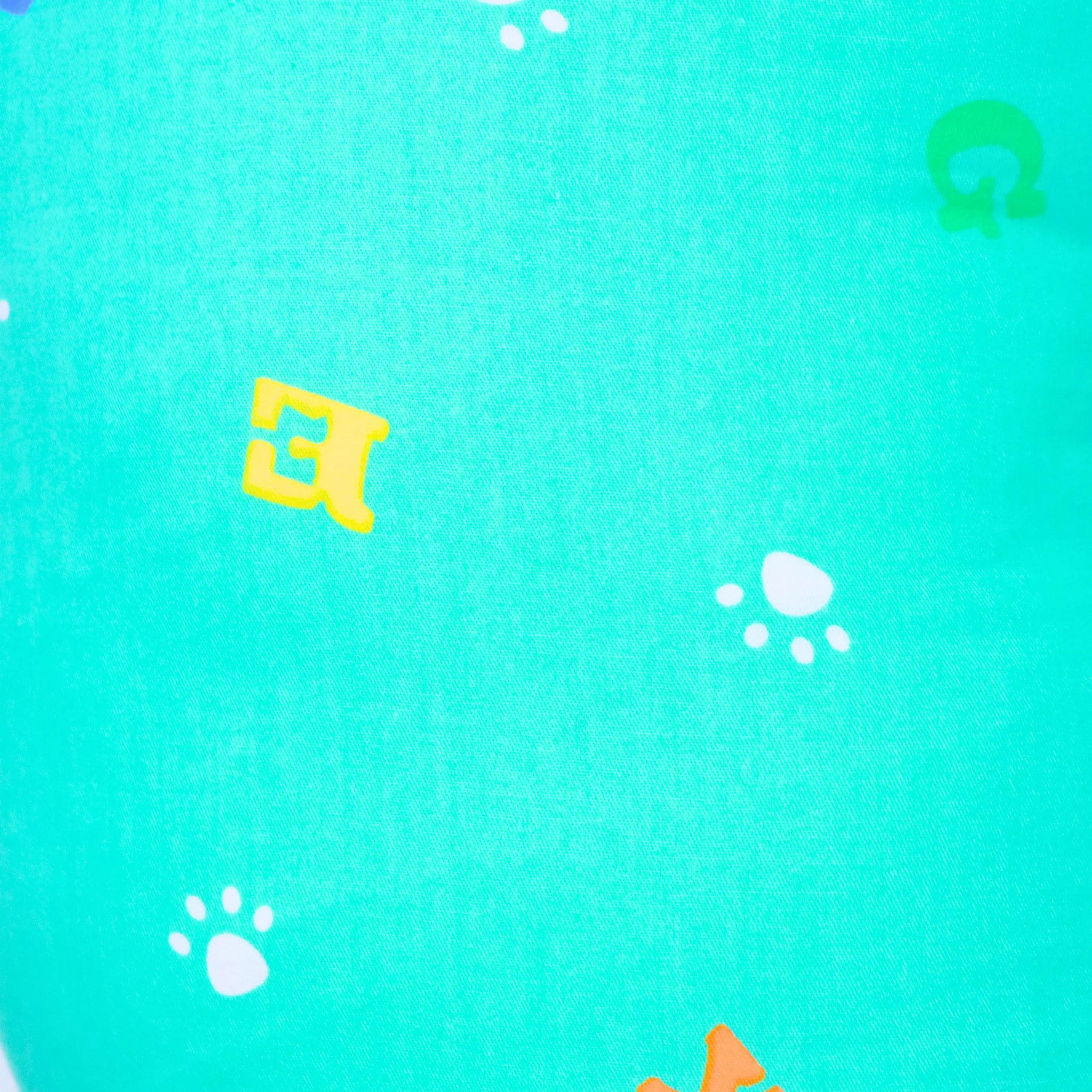 Breast Feeding & Nursing Pillow with Buckle Adjustment with support button and also used as a pregnancy pillow 100% Organic Cotton - Alphabets green babee D