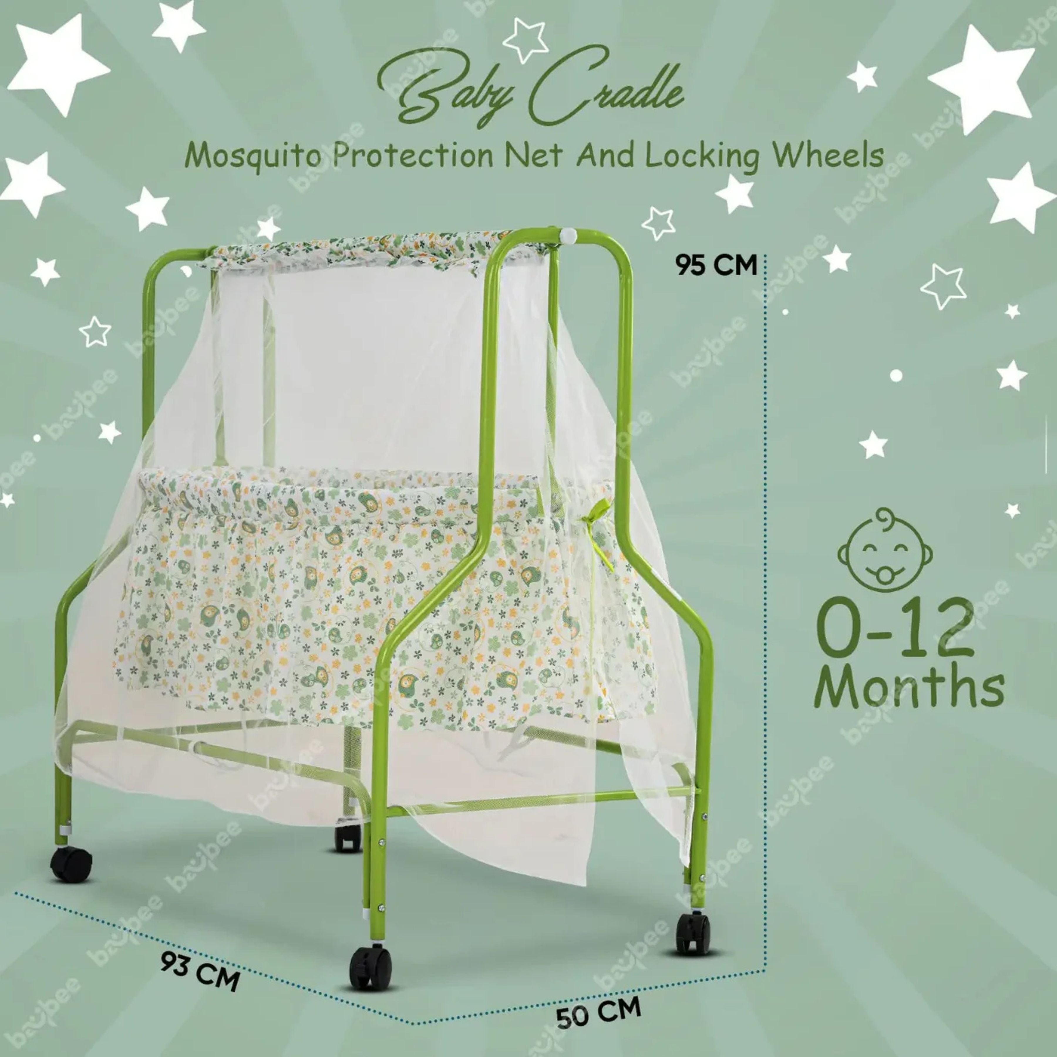 Baybee Enchant Baby Swing Cradle for Baby – Baby Cradle Swing Jhula with Mosquito Net & Wheels | Newborn to 12 Months
