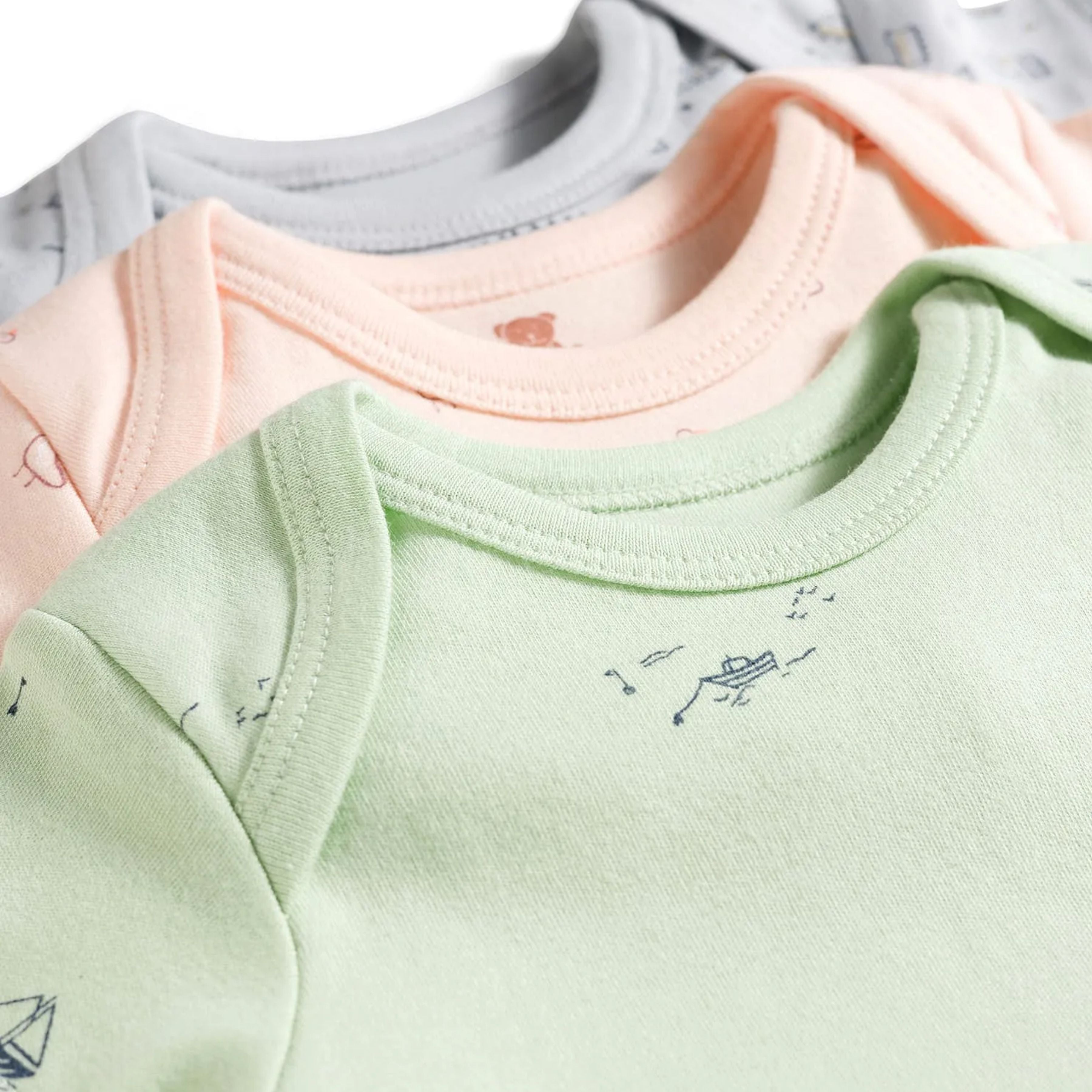 I Bears Interlock Knit Half Sleeves Onesies Combo Pack of 3 | Soft Cotton Baby Bodysuit for Newborns & Infants | Comfortable Daily Wear