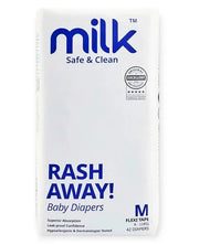MILK Safe & Clean Baby Diapers Flexi Tape M | Pack of 42 | Soft, Leak-Proof Disposable Diapers for Newborn Babies