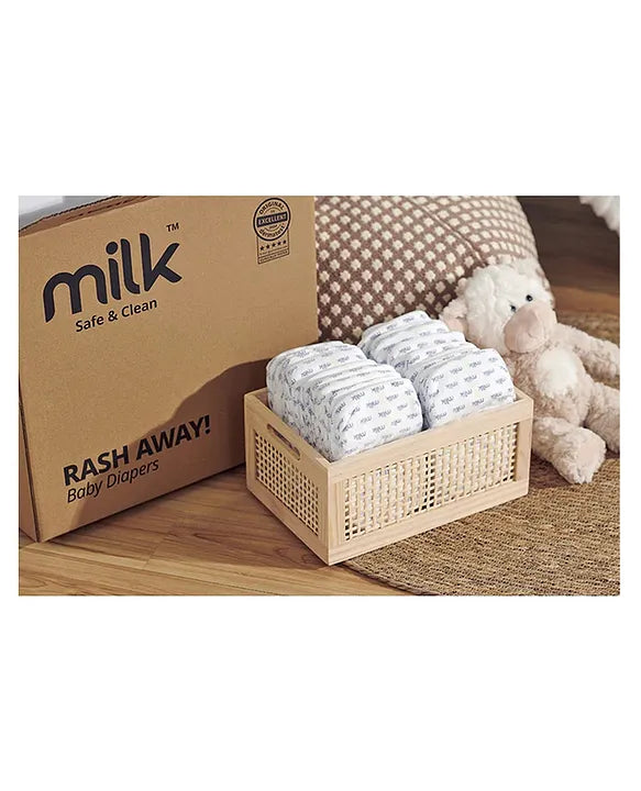 MILK Safe & Clean Baby Diapers Flexi Tape NB (Newborn) | Pack of 22 | Soft, Leak-Proof Disposable Diapers for Newborn Babies