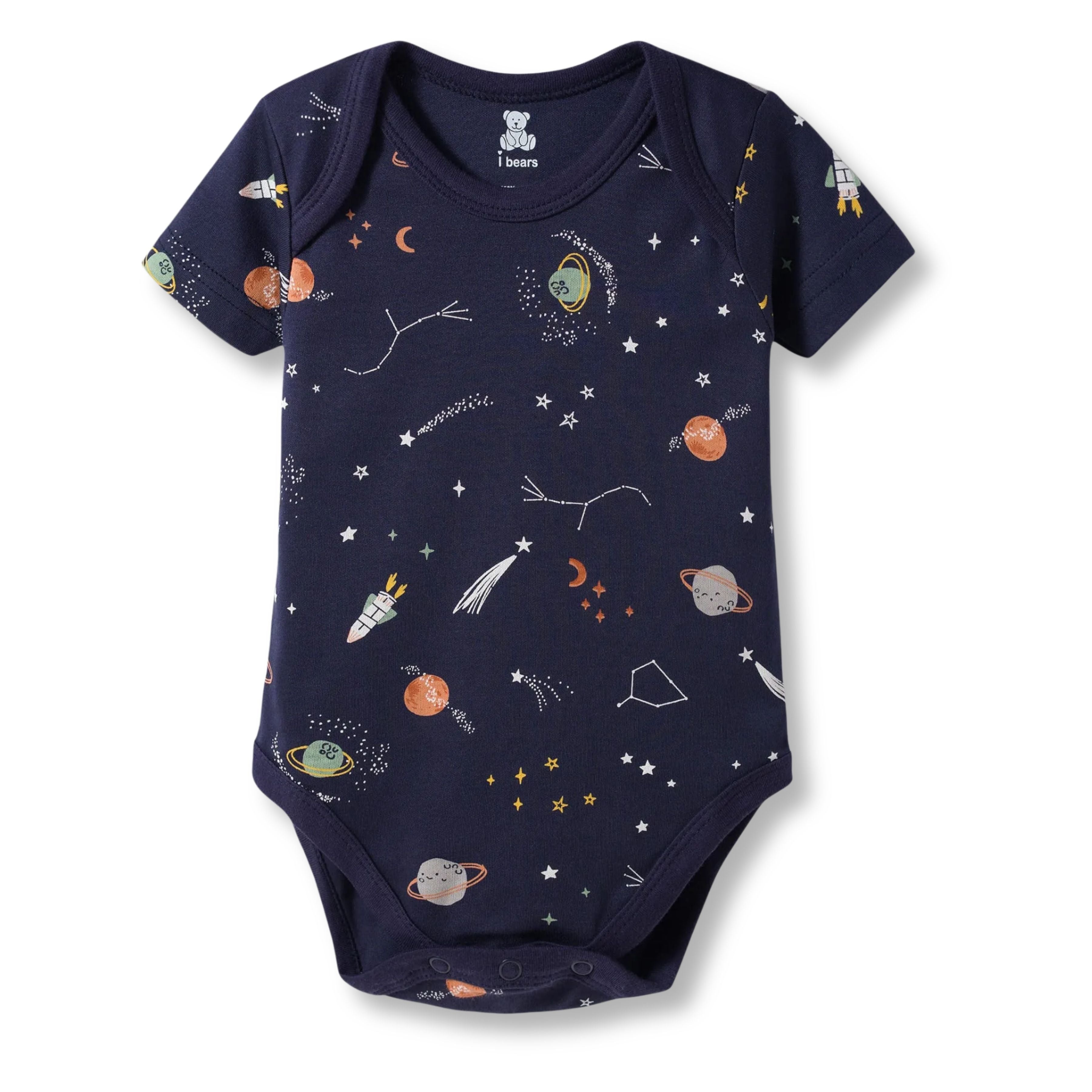 I Bears Interlock Knit Half Sleeves Onesies for Baby | Soft Cotton Baby Bodysuit for Newborns & Infants | Comfortable Daily Wear