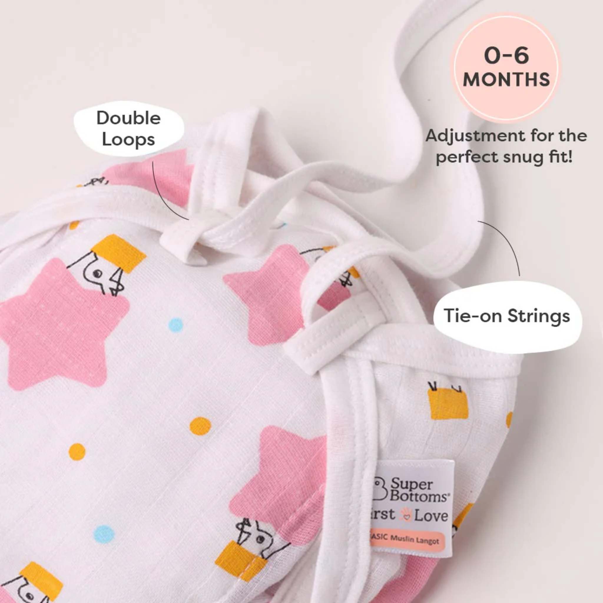 Basic Muslin Soft Cotton Langots (pack of 2- Assorted)