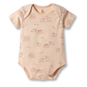 I Bears Interlock Knit Half Sleeves Onesies for Baby | Soft Cotton Baby Bodysuit for Newborns & Infants | Comfortable Daily Wear