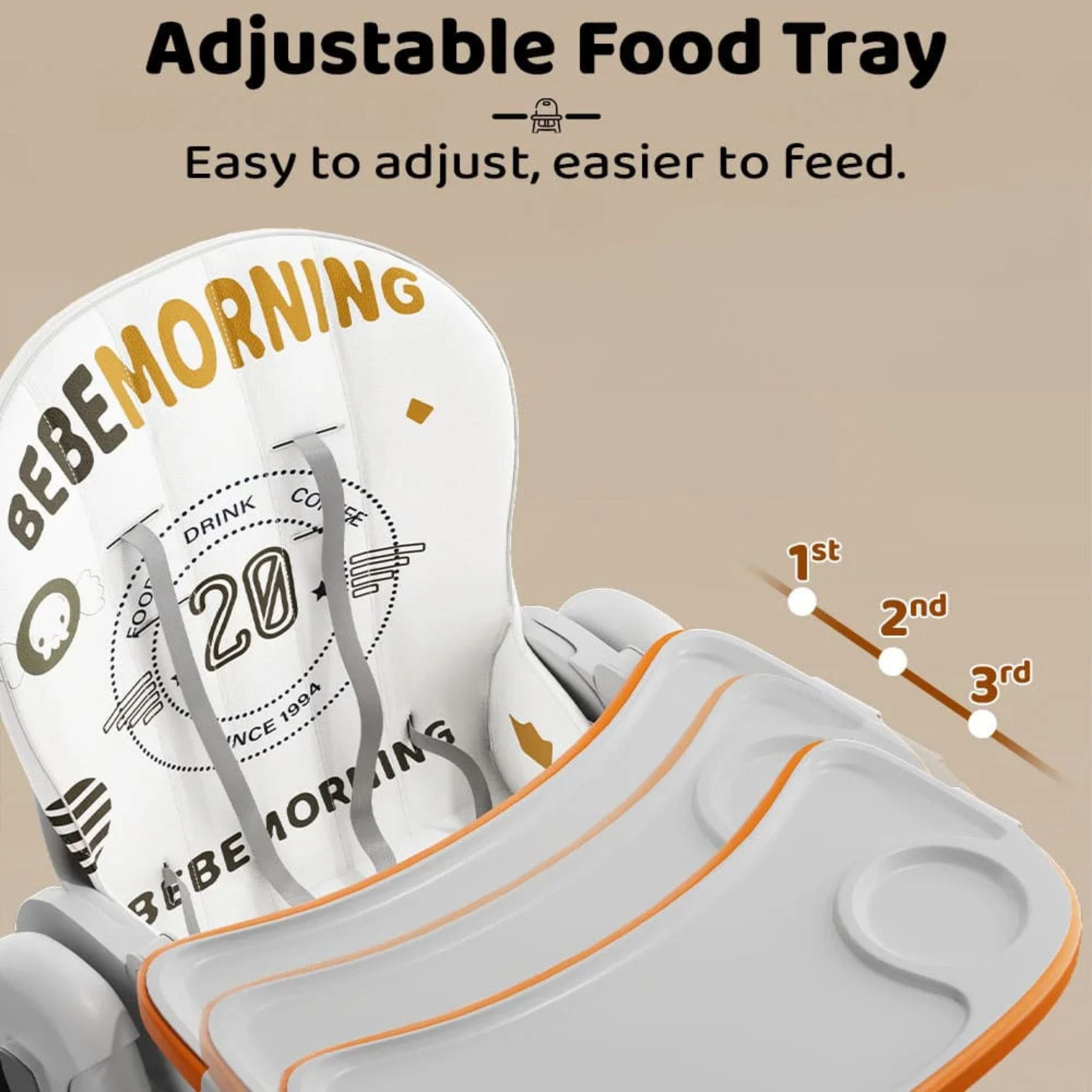 Galaxy Star Baby High Chair for Kids | Adjustable Feeding Chair with Safety Belt & Dining Tray