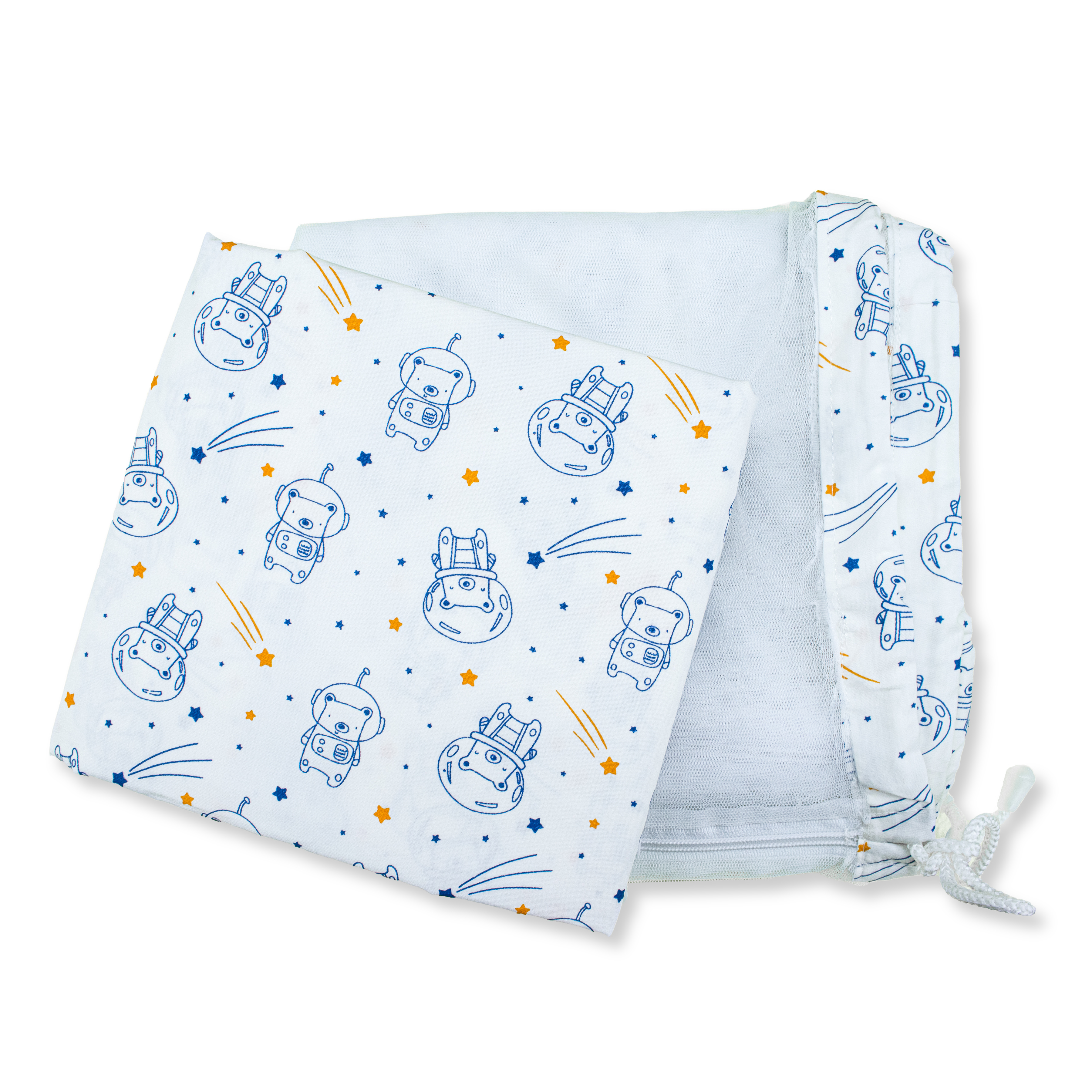 Thottil Cradle Cloth with Mosquito Net & Side Zip | Soft Cotton Baby Hammock Cloth for Newborn | Safe & Breathable Cradle Bedding( 3.6 Metres)