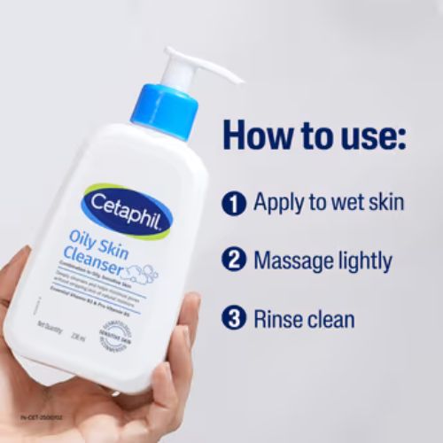 Cetaphil Oily Skin Cleanser 125 ml | For Combination to Oily Sensitive Skin | Dermatologist Recommended