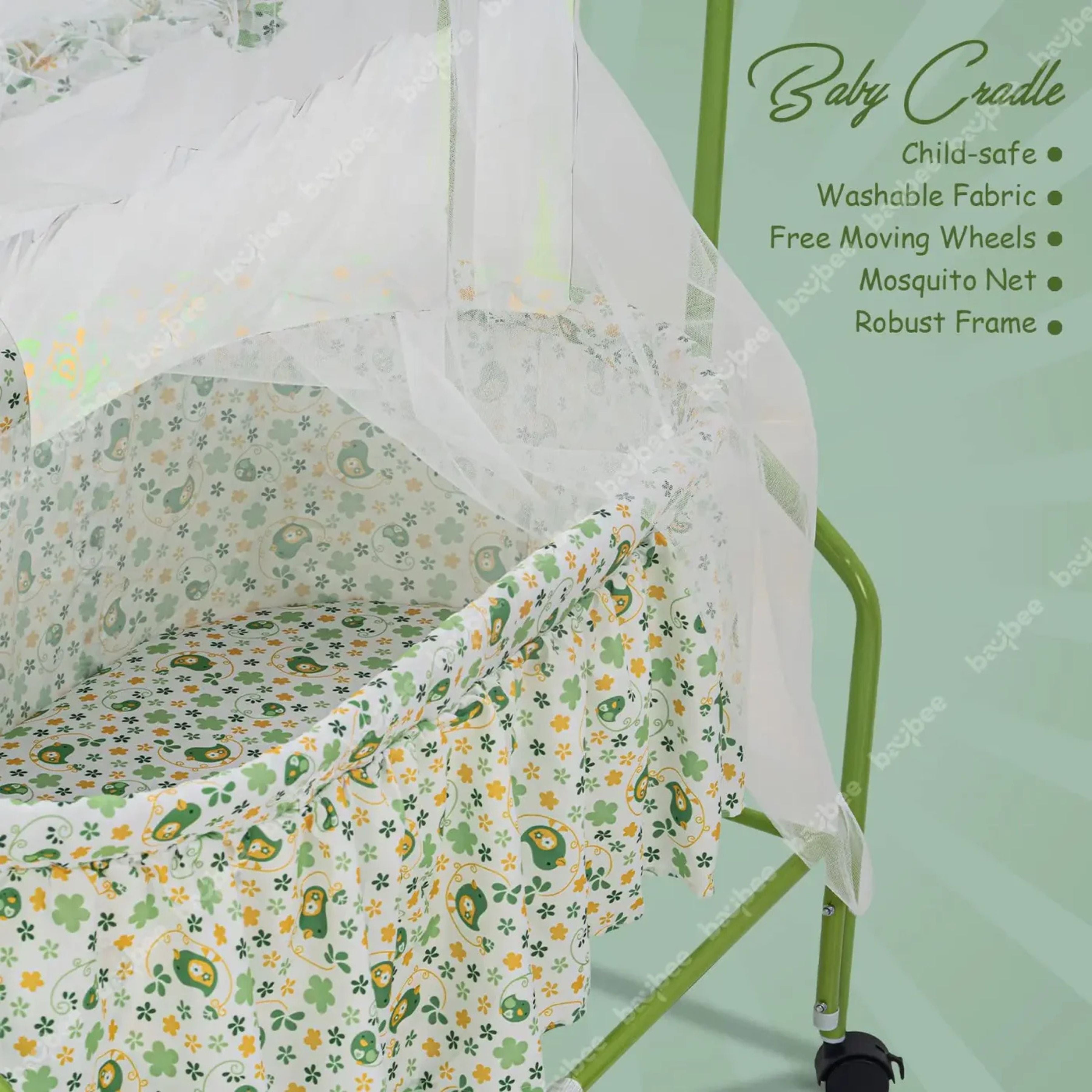 Baybee Enchant Baby Swing Cradle for Baby – Baby Cradle Swing Jhula with Mosquito Net & Wheels | Newborn to 12 Months