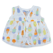 100% Soft Muslin Cotton Snap Button Baby Frock  | Breathable Lightweight Summer Baby Dress