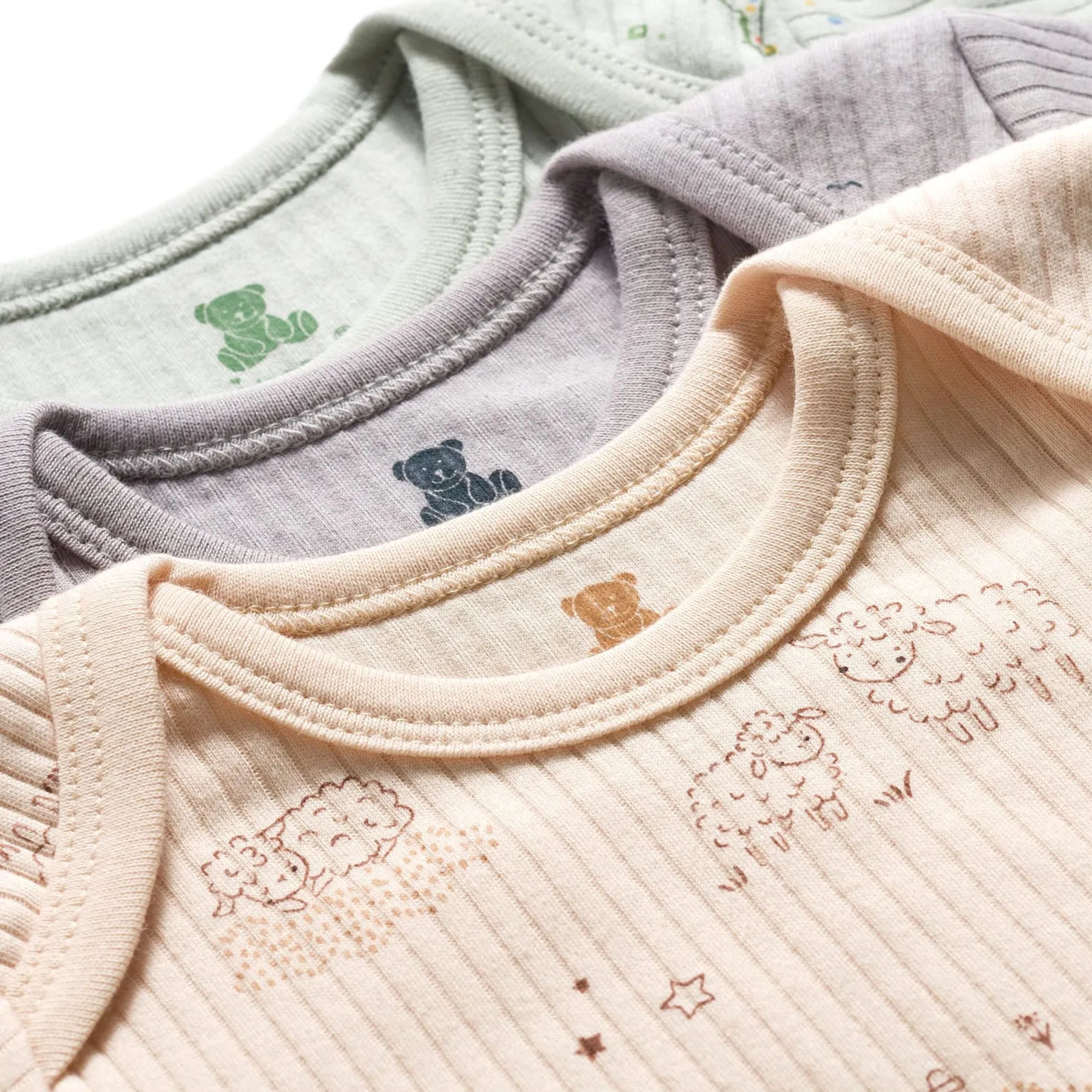 I Bears Interlock Knit Half Sleeves Onesies Combo Pack of 3 | Soft Cotton Baby Bodysuit for Newborns & Infants | Comfortable Daily Wear
