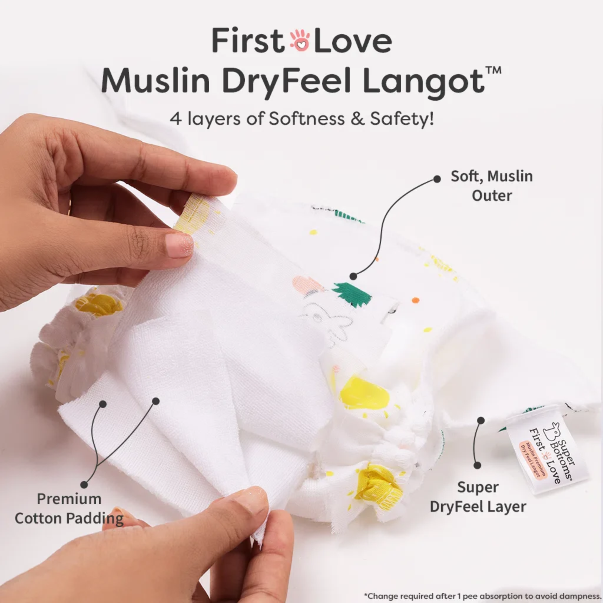 Premium Muslin Dry Feel Langots (pack of 2- Assorted)