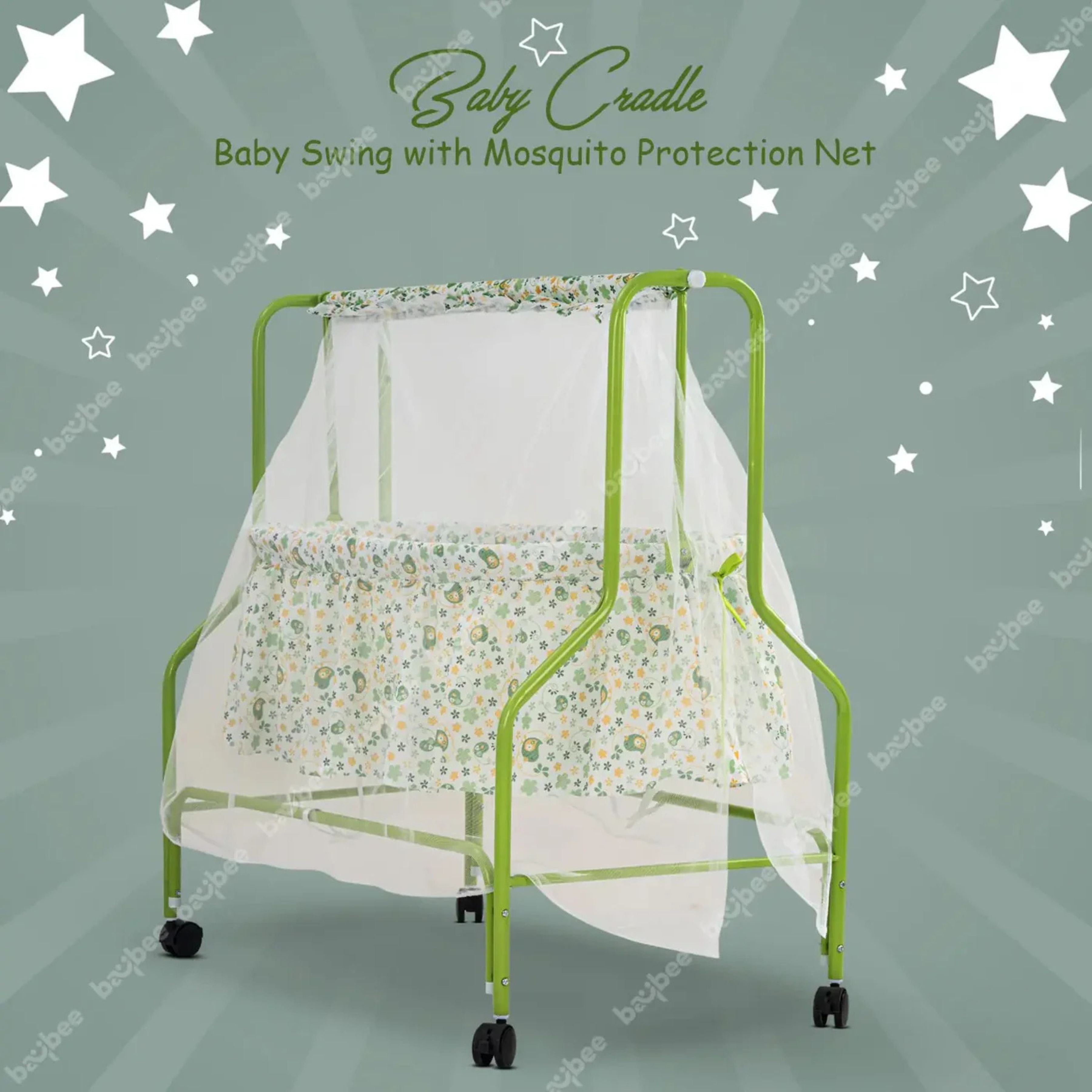 Baybee Enchant Baby Swing Cradle for Baby – Baby Cradle Swing Jhula with Mosquito Net & Wheels | Newborn to 12 Months