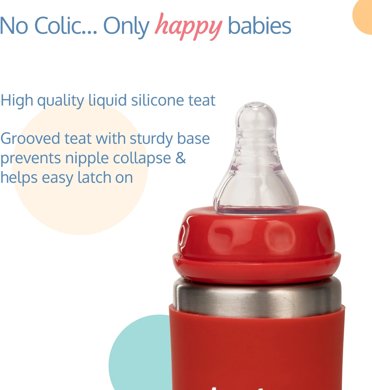 LuvLap 4-in-1 Stainless Steel Baby Bottle Sipper 240ml | SS304 Rust-Free Feeding Bottle for Babies 3M+ – Red (Copy)