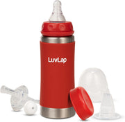 LuvLap 4-in-1 Stainless Steel Baby Bottle Sipper 240ml | SS304 Rust-Free Feeding Bottle for Babies 3M+ – Red (Copy)