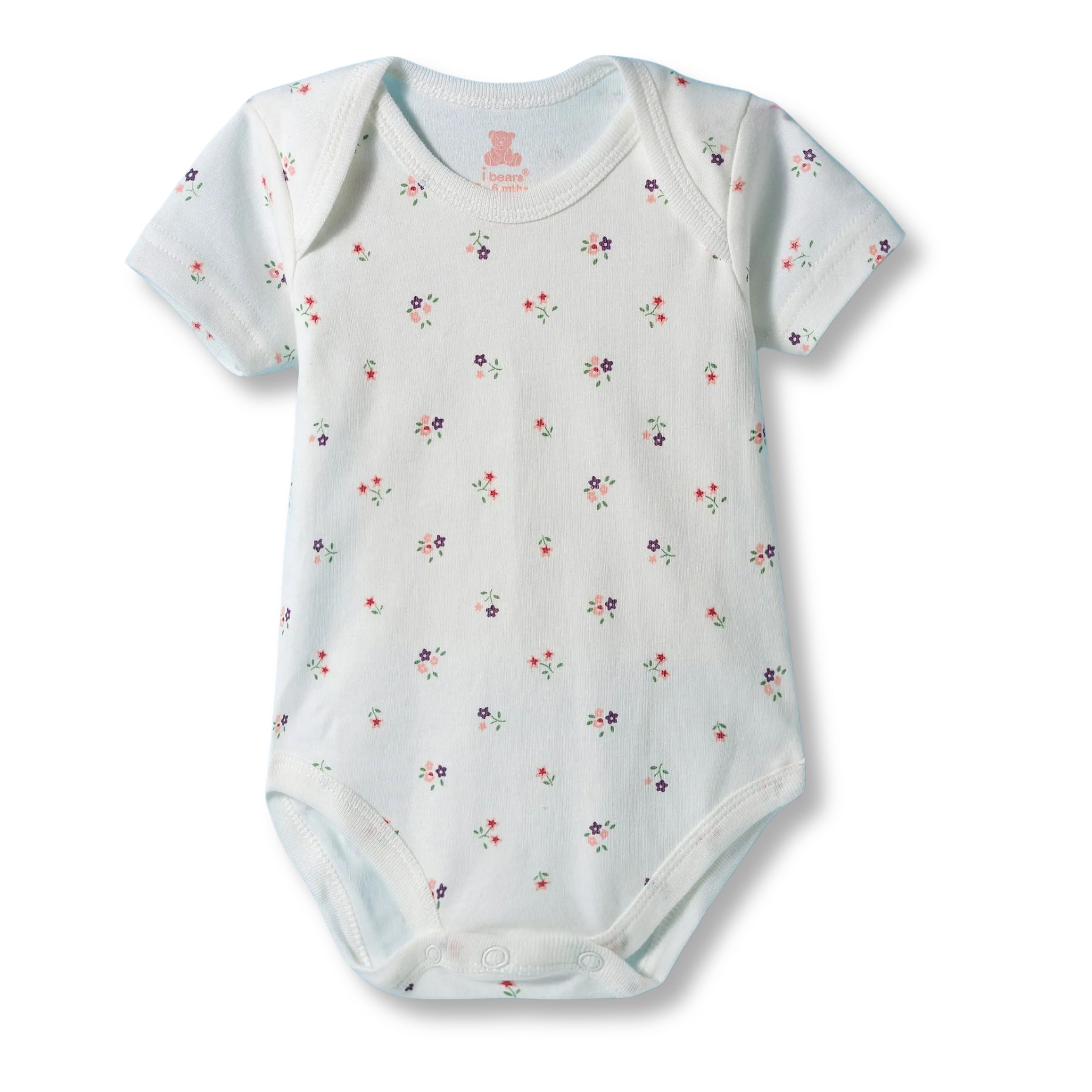 I Bears Interlock Knit Half Sleeves Onesies Combo Pack of 3 | Soft Cotton Baby Bodysuit for Newborns & Infants | Comfortable Daily Wear