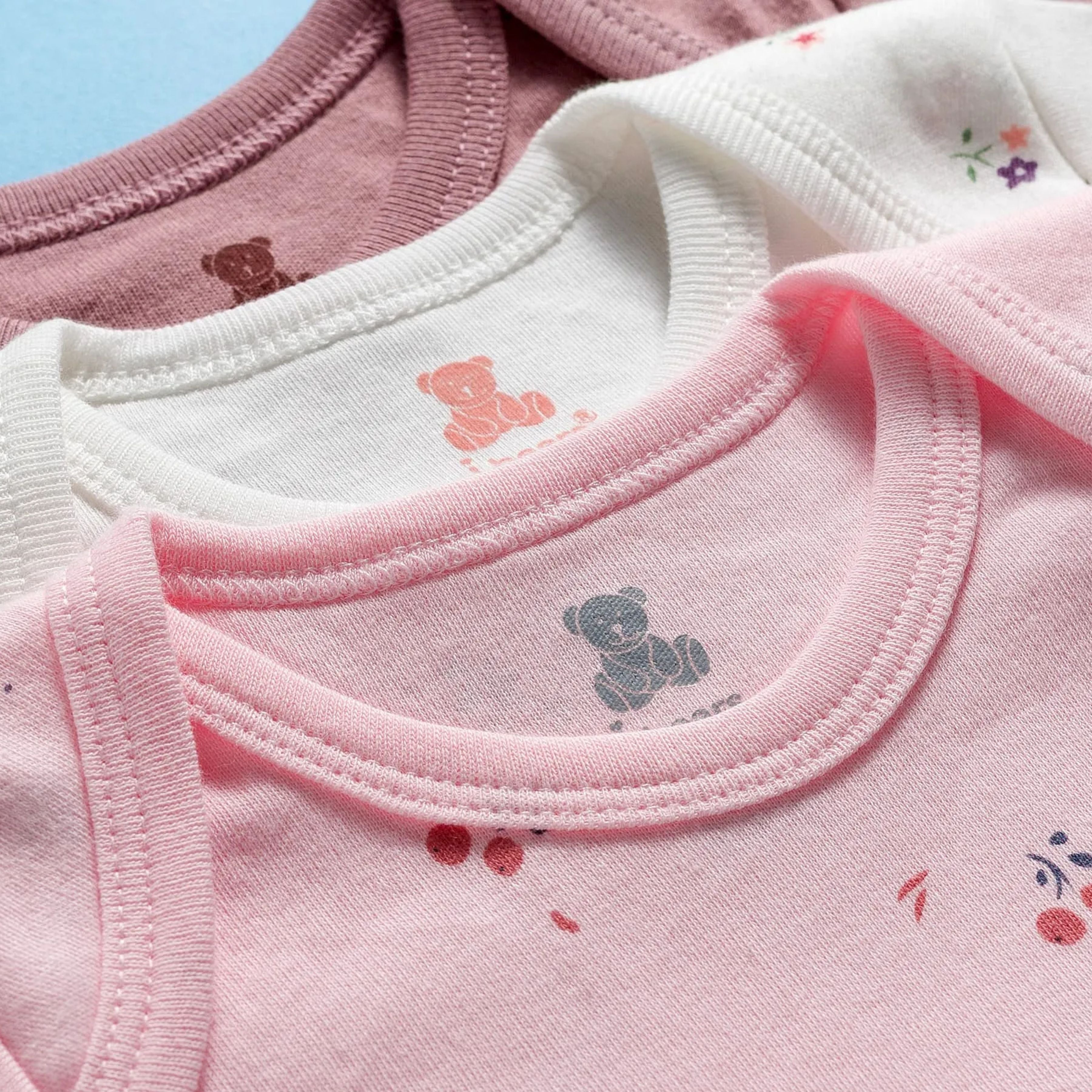 I Bears Interlock Knit Half Sleeves Onesies Combo Pack of 3 | Soft Cotton Baby Bodysuit for Newborns & Infants | Comfortable Daily Wear