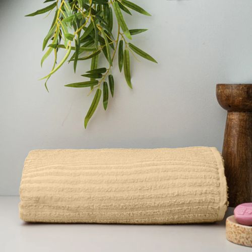 Micro Cotton LuxeLite Versatile Towel,Beige(size: 58x122 cms)
