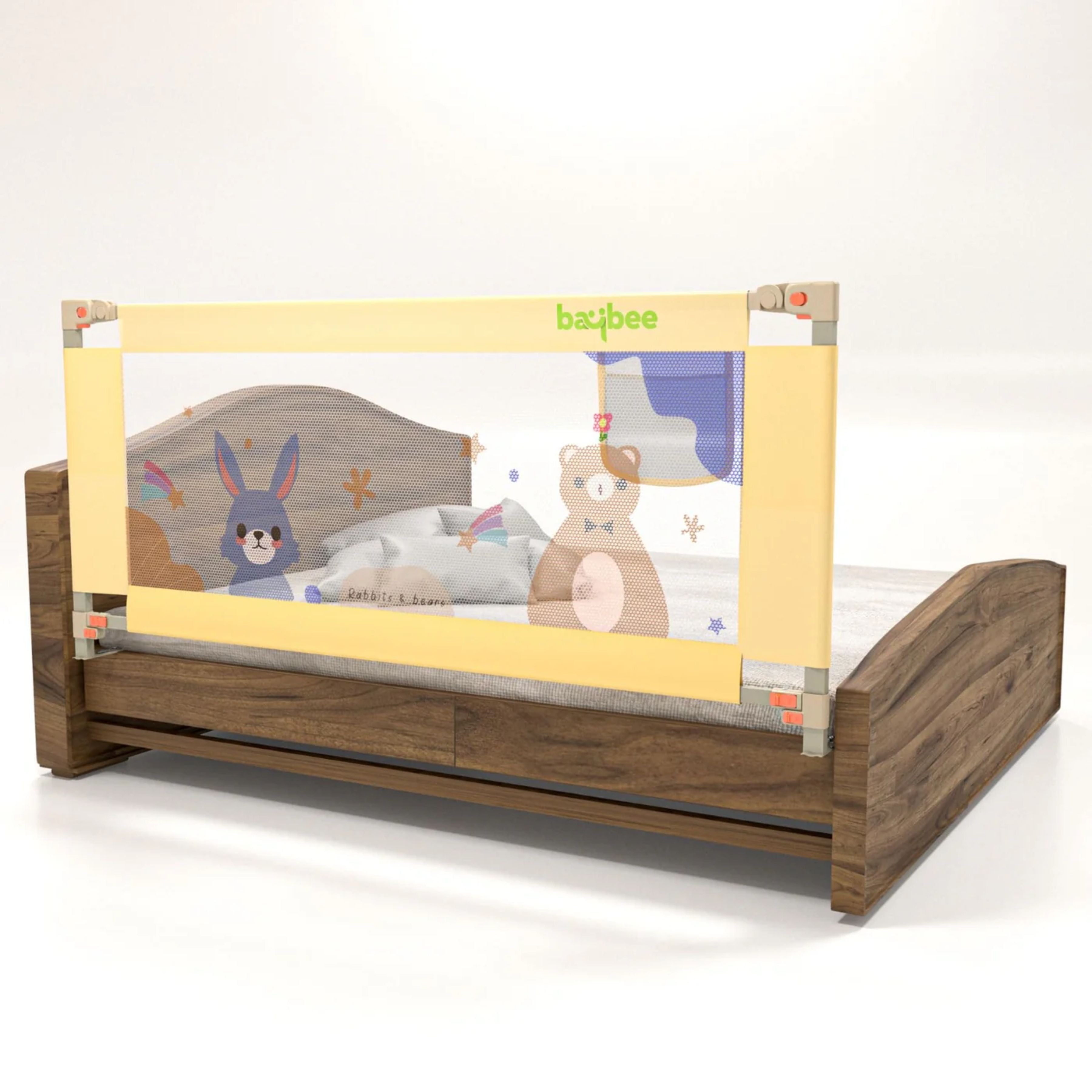 Baby Bed Rail Guard for Toddlers Safety (180 x 80 cm) – Foldable Bed Safety Guard with Breathable Mesh, Strong Frame & Easy Installation for Kids Protection