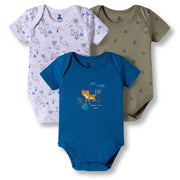 I Bears Interlock Knit Half Sleeves Onesies Combo Pack of 3 | Soft Cotton Baby Bodysuit for Newborns & Infants | Comfortable Daily Wear