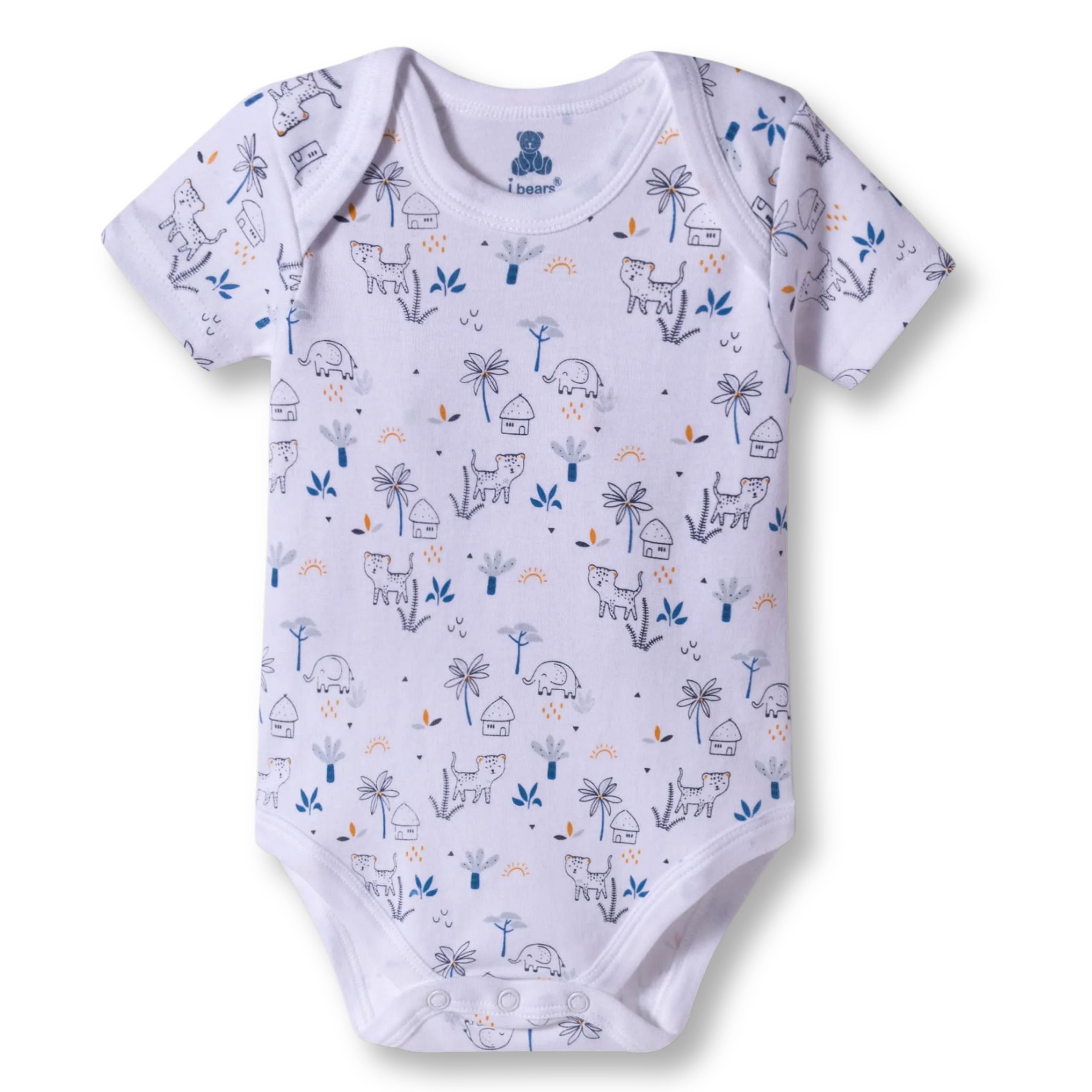I Bears Interlock Knit Half Sleeves Onesies for Baby | Soft Cotton Baby Bodysuit for Newborns & Infants | Comfortable Daily Wear