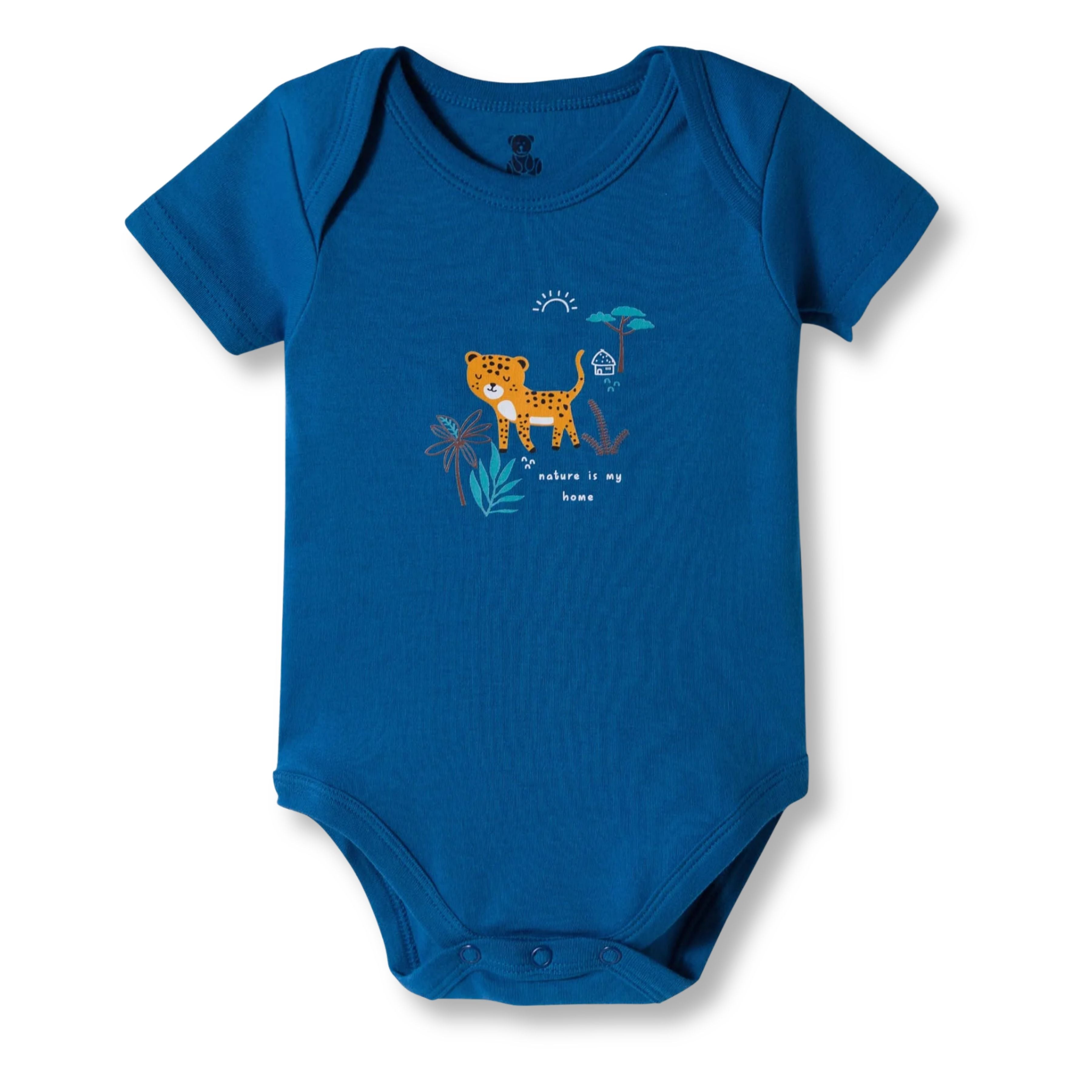 I Bears Interlock Knit Half Sleeves Onesies for Baby | Soft Cotton Baby Bodysuit for Newborns & Infants | Comfortable Daily Wear