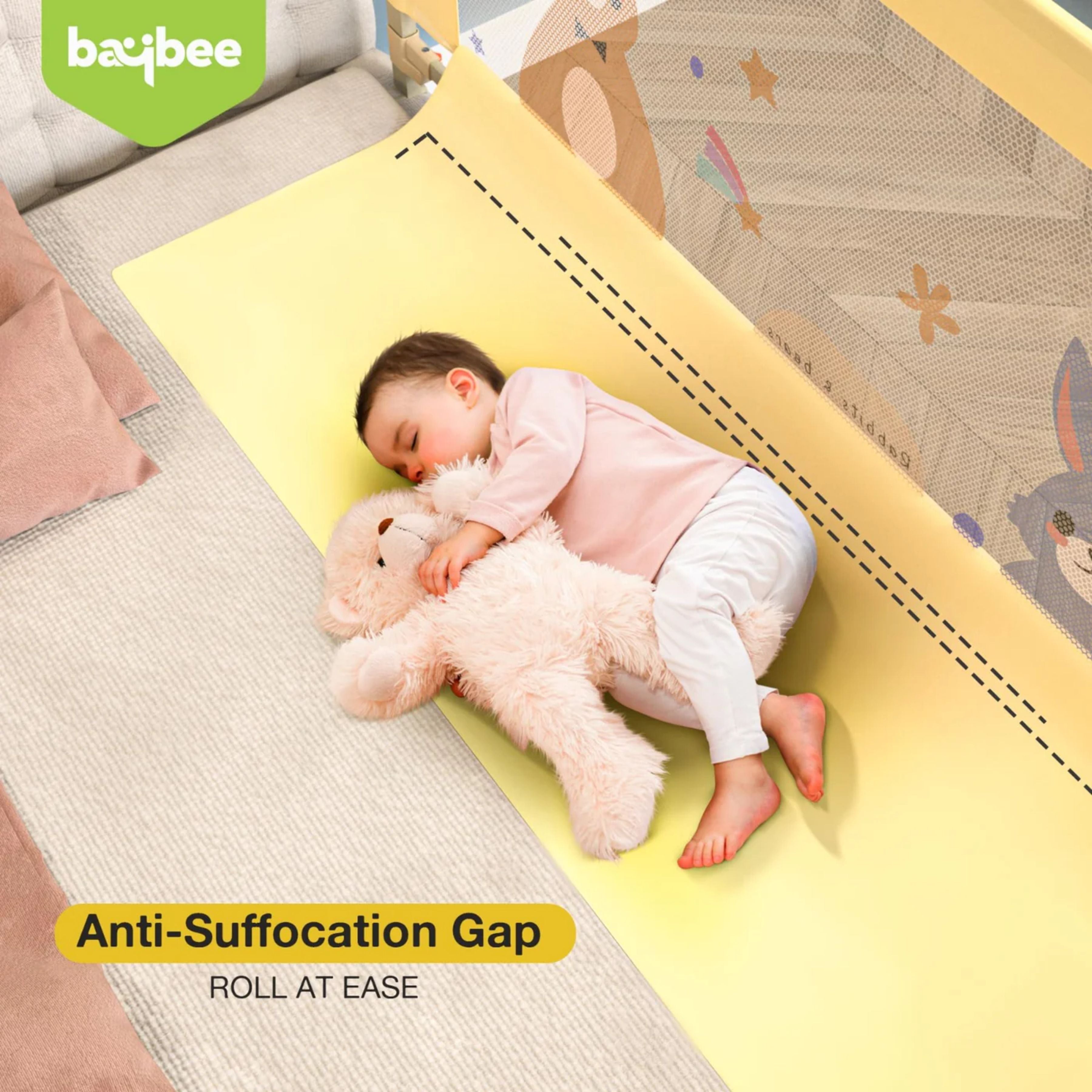 Baby Bed Rail Guard for Toddlers Safety (180 x 80 cm) – Foldable Bed Safety Guard with Breathable Mesh, Strong Frame & Easy Installation for Kids Protection