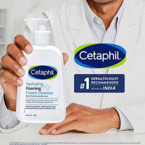 Cetaphil Hydrating Foaming Cream Cleanser 236 ml | Gentle Cleanser for Dry & Sensitive Skin | Dermatologist Recommended