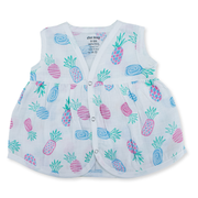 100% Soft Muslin Cotton Snap Button Baby Frock | Breathable Lightweight Summer Baby Dress